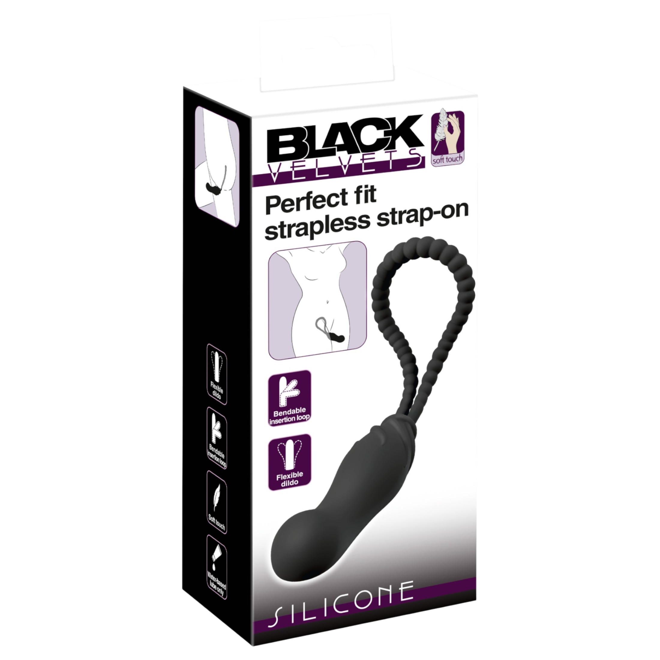 Black Velvets Perfect Fit – felcsatolható dildó (fekete)