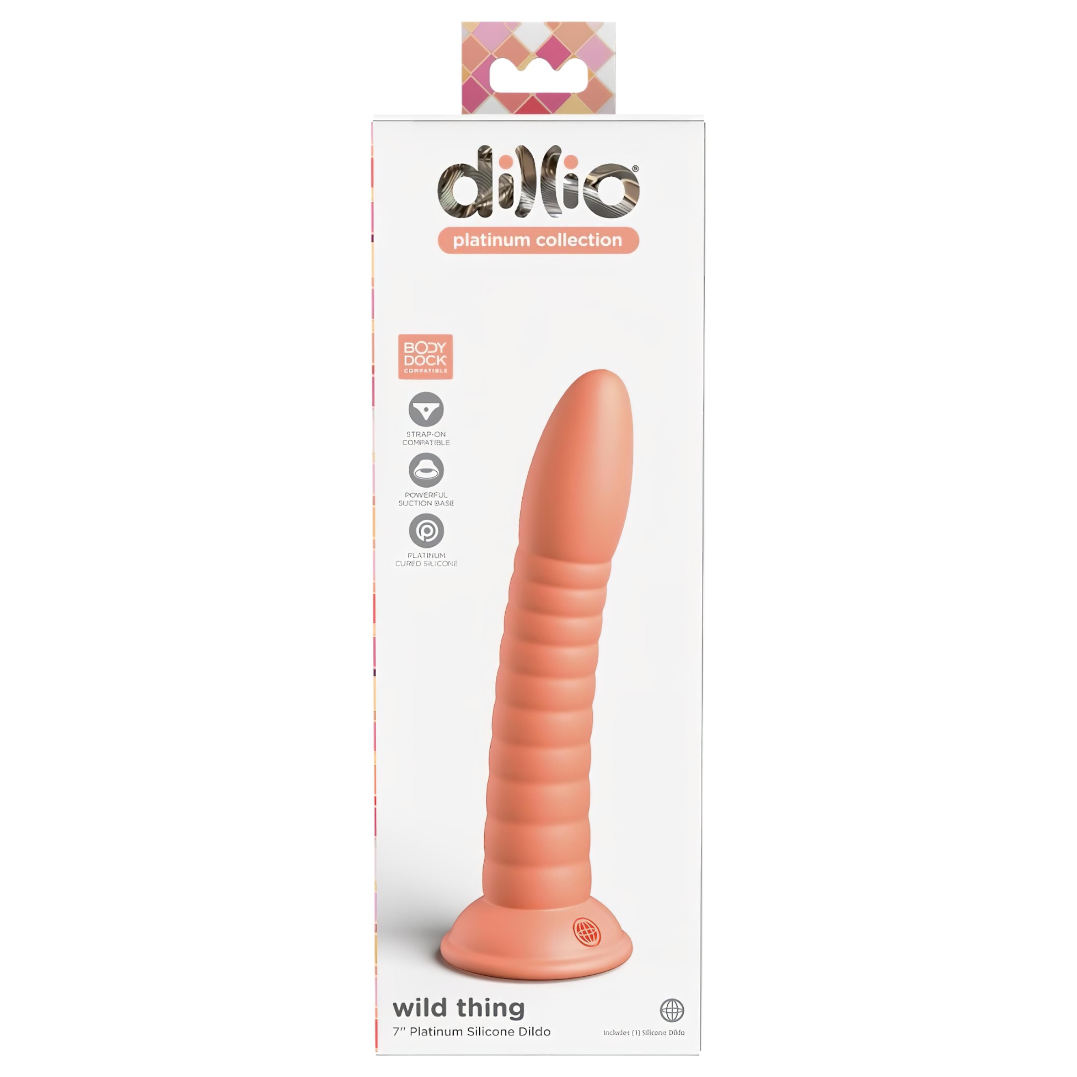 Dillio Wild Thing – barázdált dildó (19cm) – narancs
