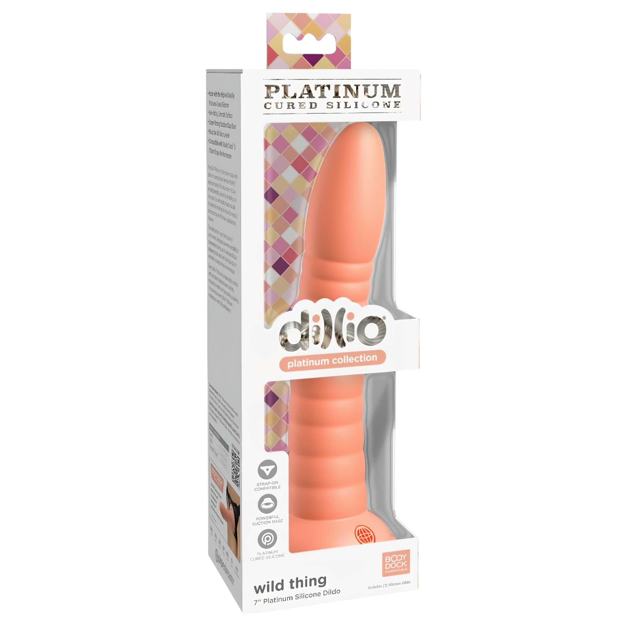Dillio Wild Thing – barázdált dildó (19cm) – narancs