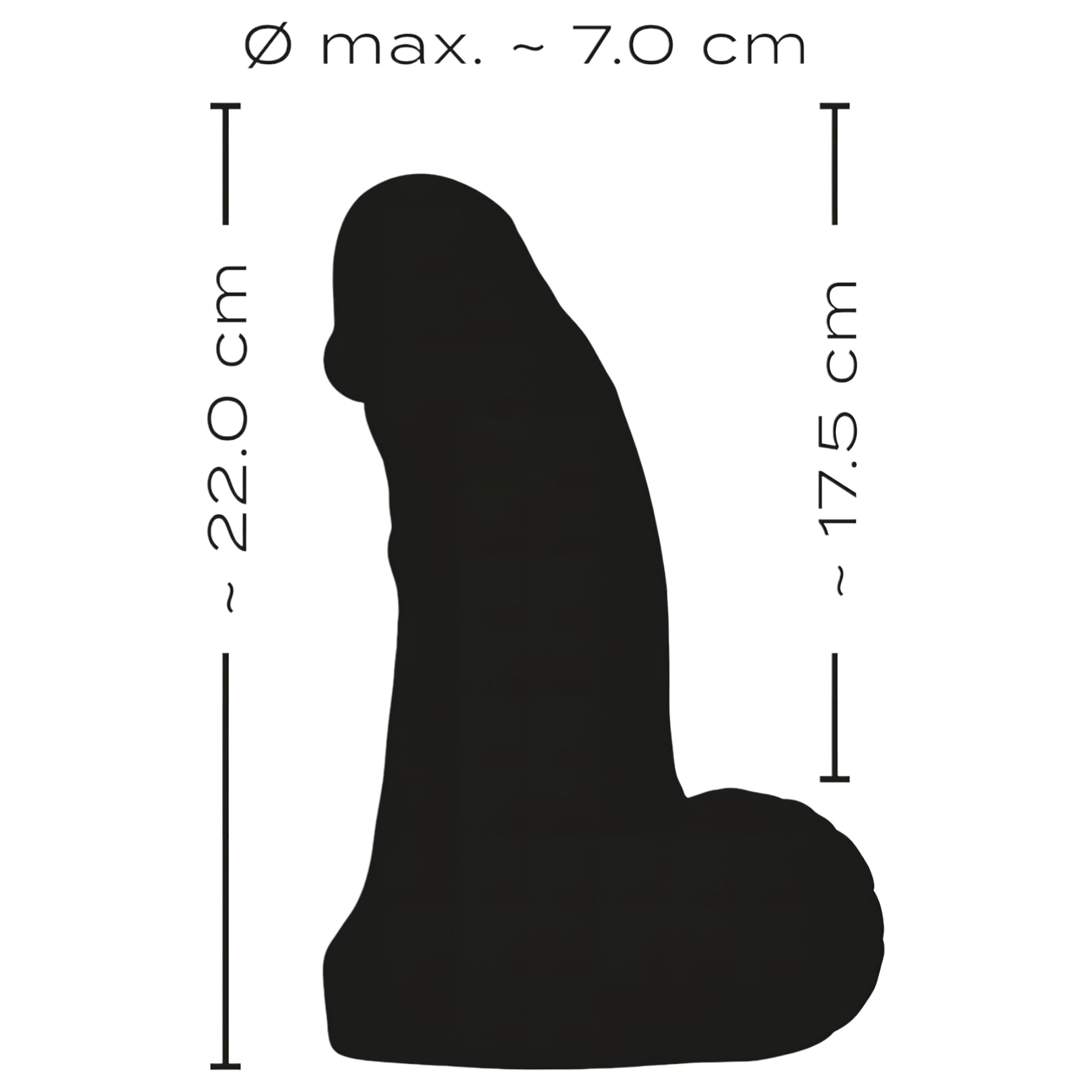 Realistixxx Real Giant – herés dildó – 22 cm (fekete)