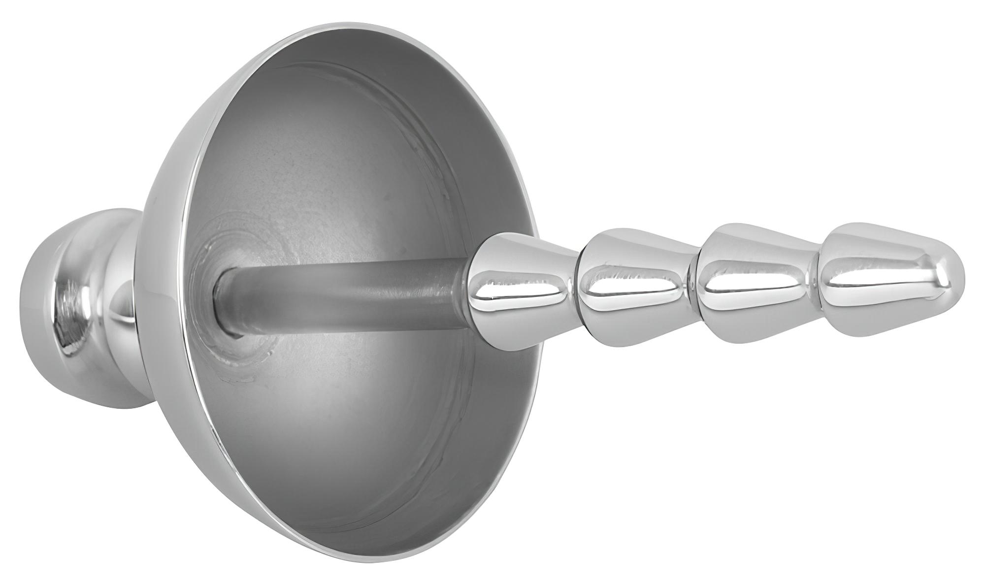 Penisplug – fém, bordázott dilátor (ezüst)