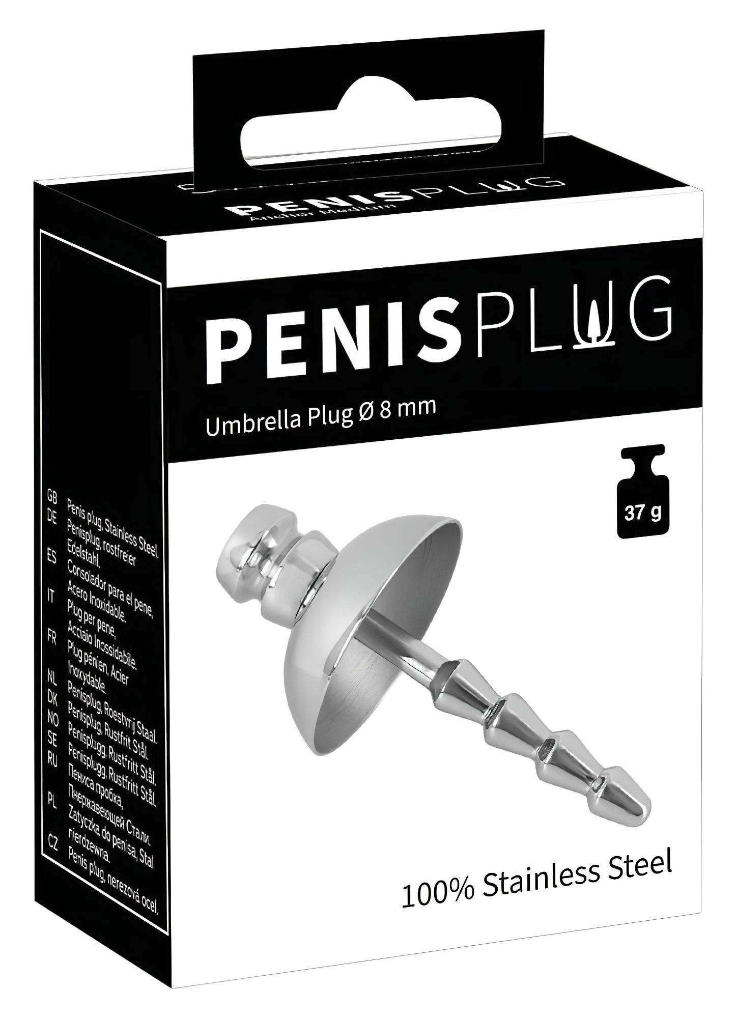 Penisplug – fém, bordázott dilátor (ezüst)