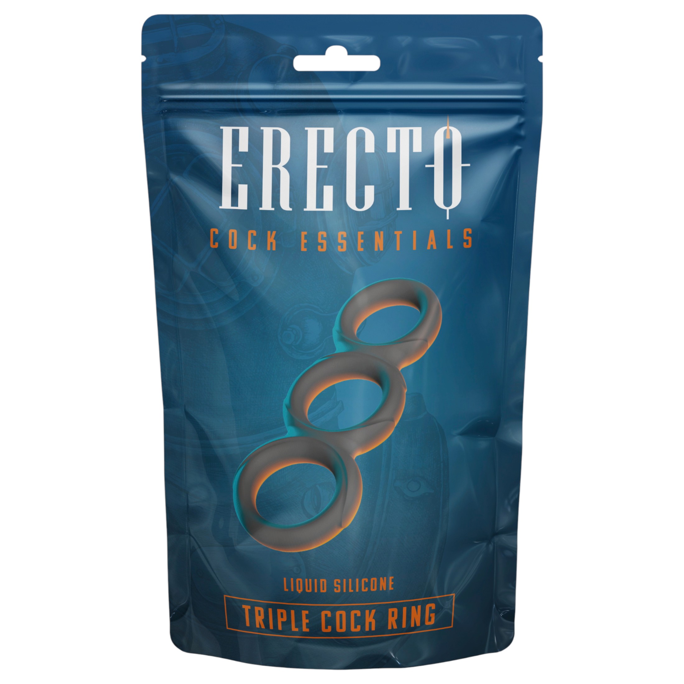 Erecto – tripla péniszgyűrű (fekete)
