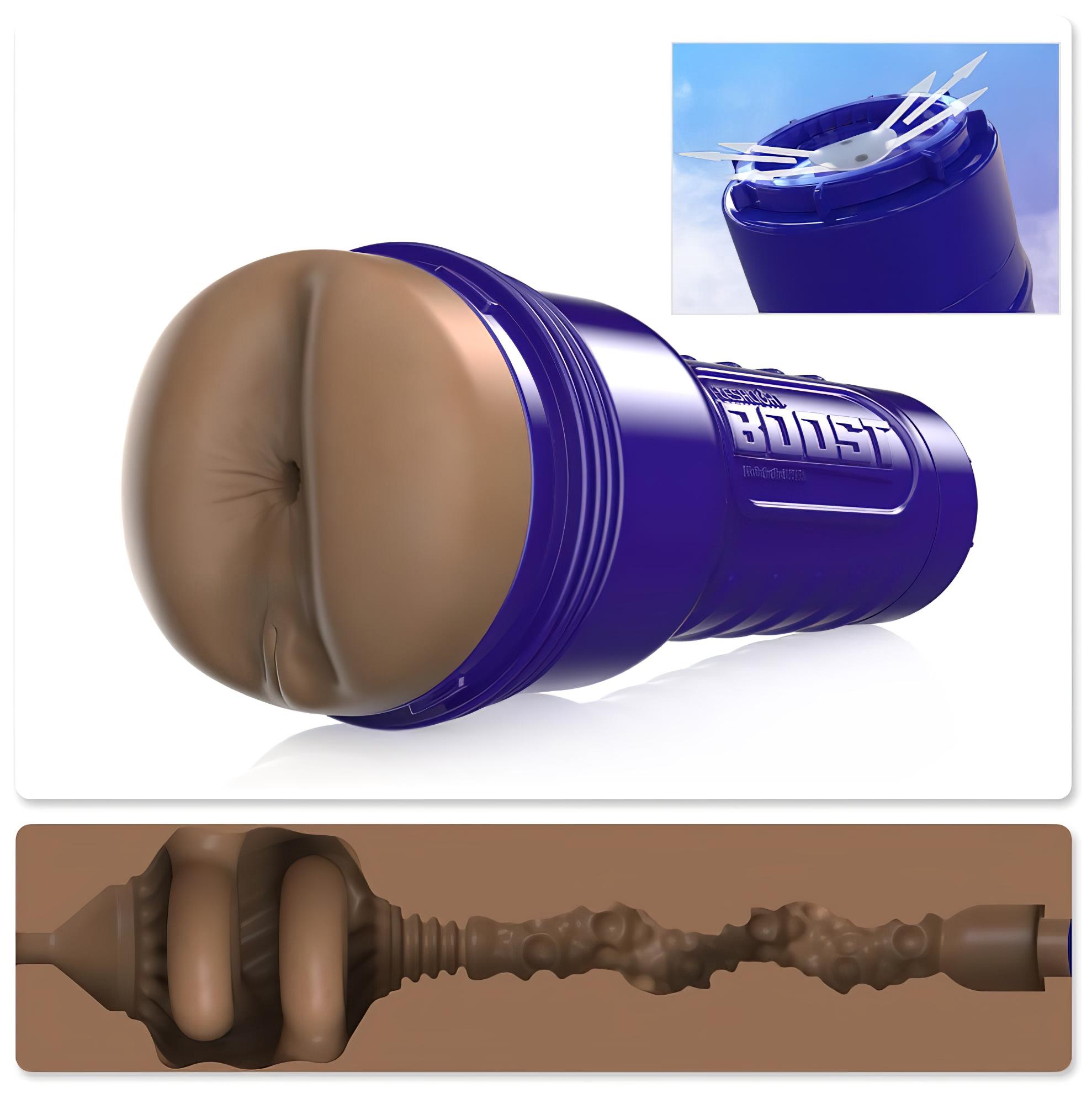 Fleshlight Boost Blast – élethű popsi maszturbátor (barna)