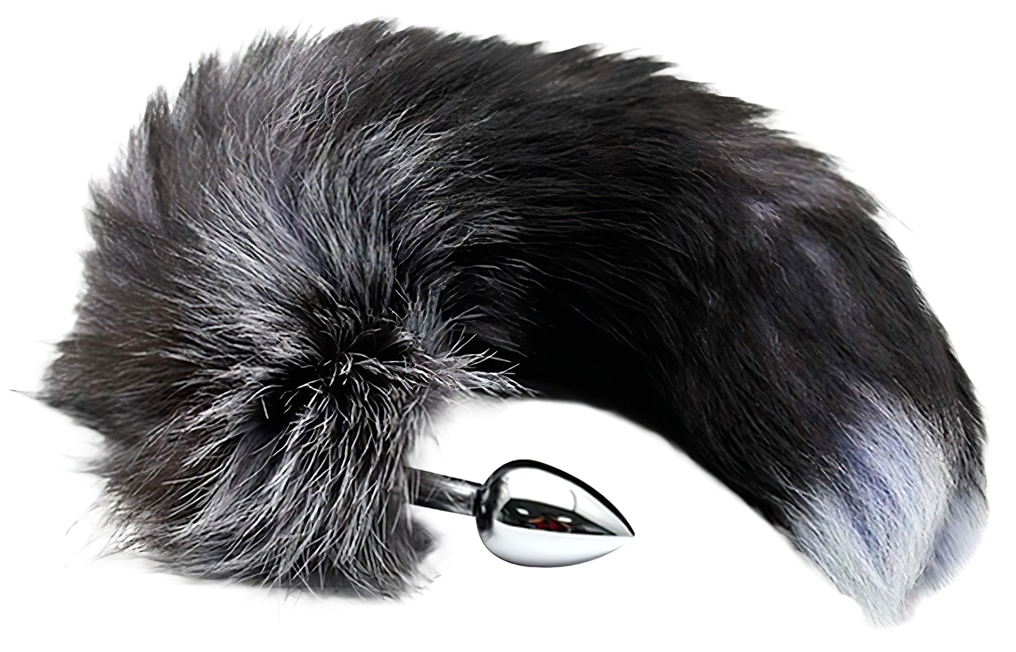 Alive Anal Pleasure – közepes anál plug rókafarokkal (ezüst)