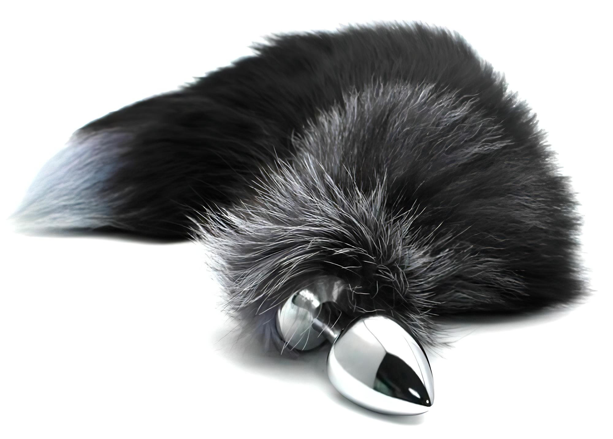 Alive Anal Pleasure – közepes anál plug rókafarokkal (ezüst)