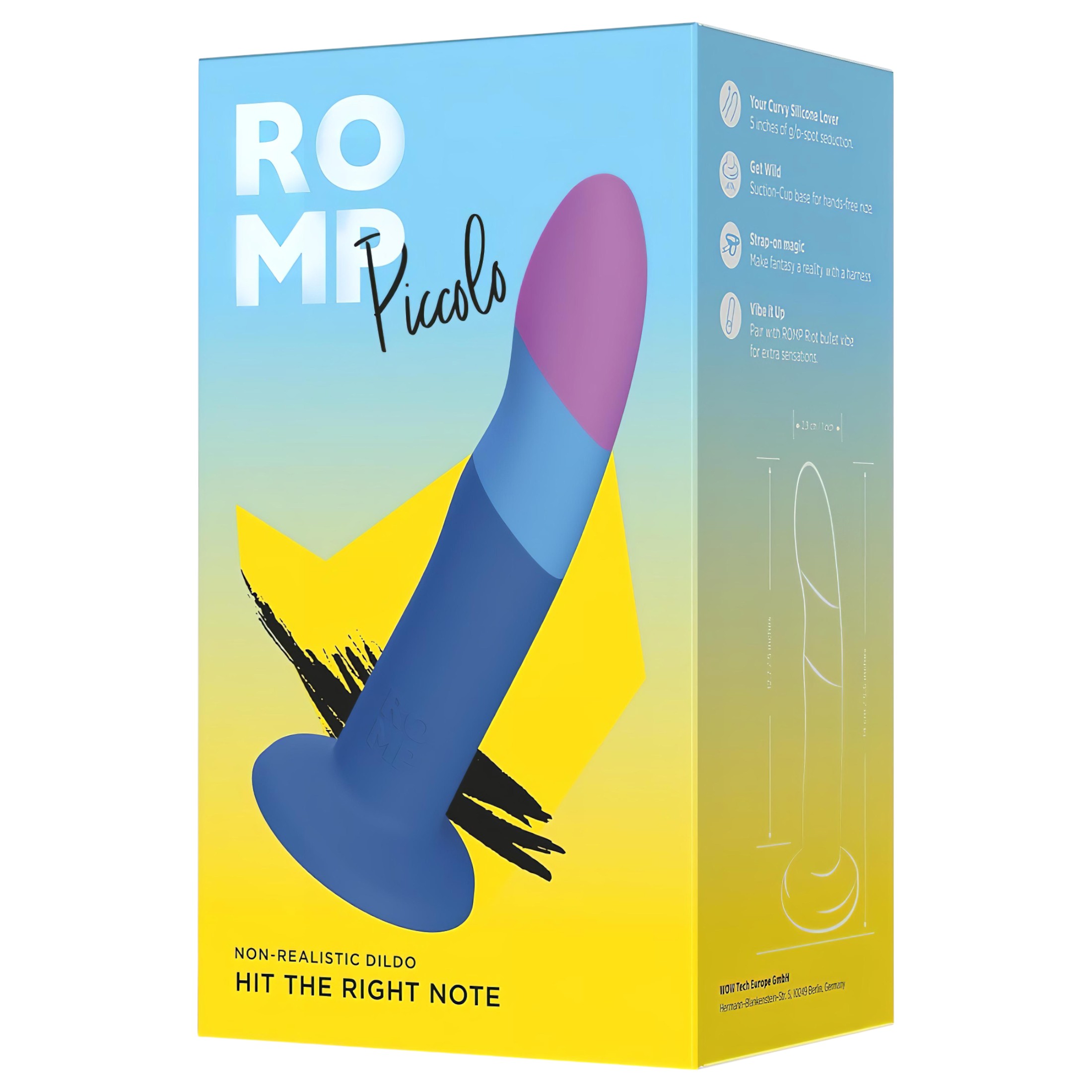 ROMP Piccolo – rugalmas szilikon dildó (kék-lila)