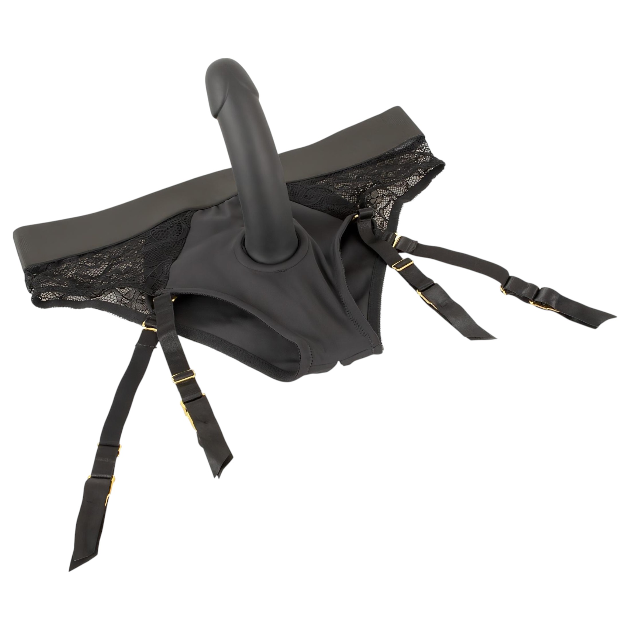 You2Toys – felcsatolható dildó alsóval (fekete)