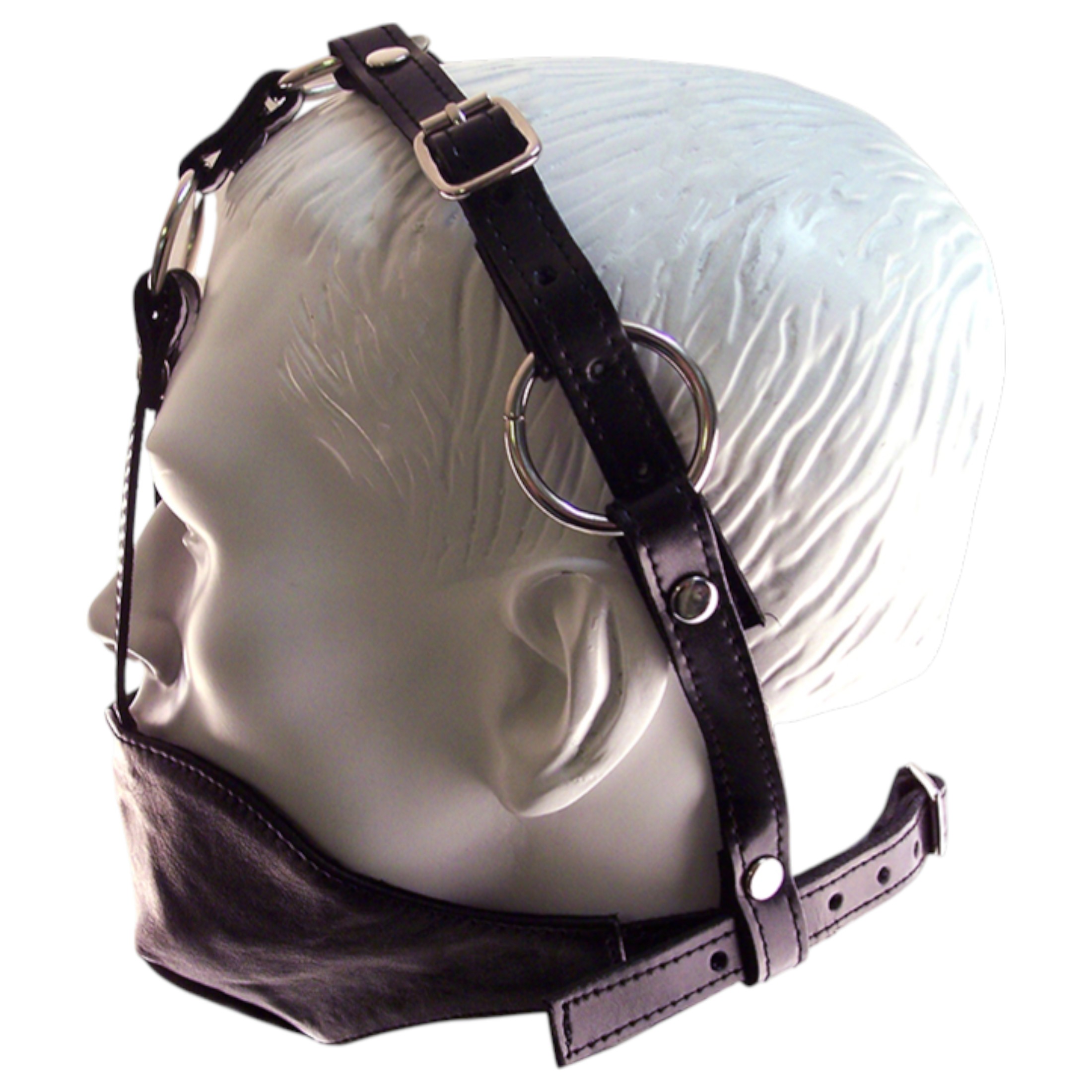 Rouge – valódi bőr maszk és szájpecek (fekete)