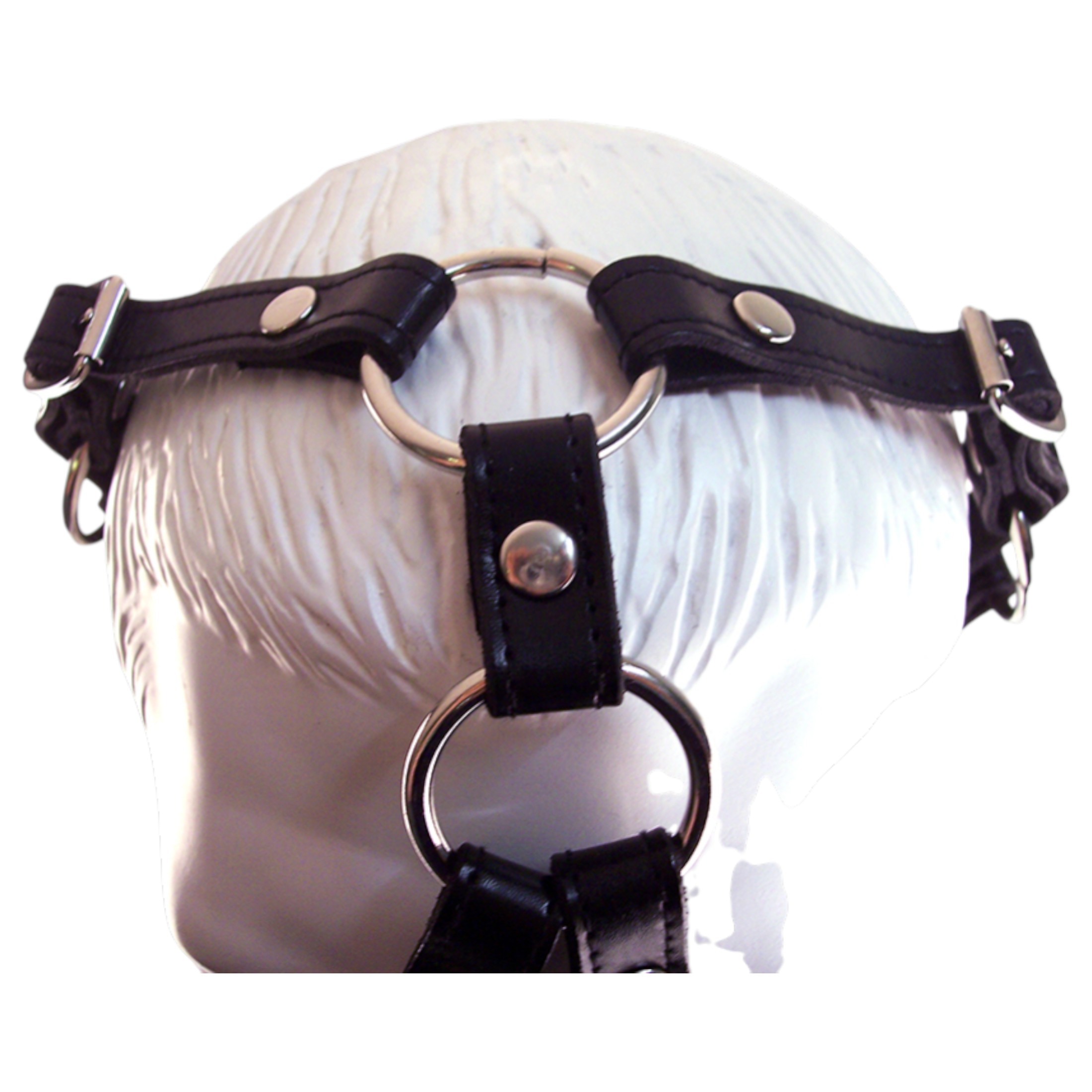 Rouge – valódi bőr maszk és szájpecek (fekete)