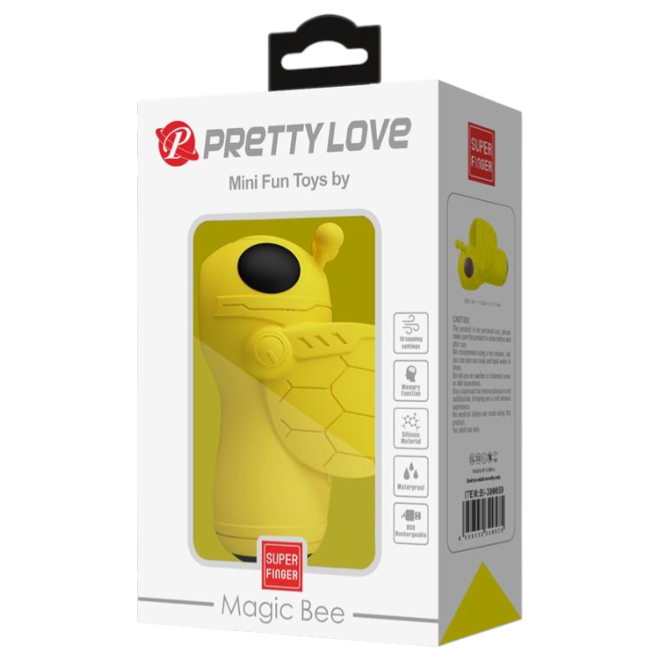 Pretty Love Magic Bee – csiklóizgató ujjvibrátor (sárga)