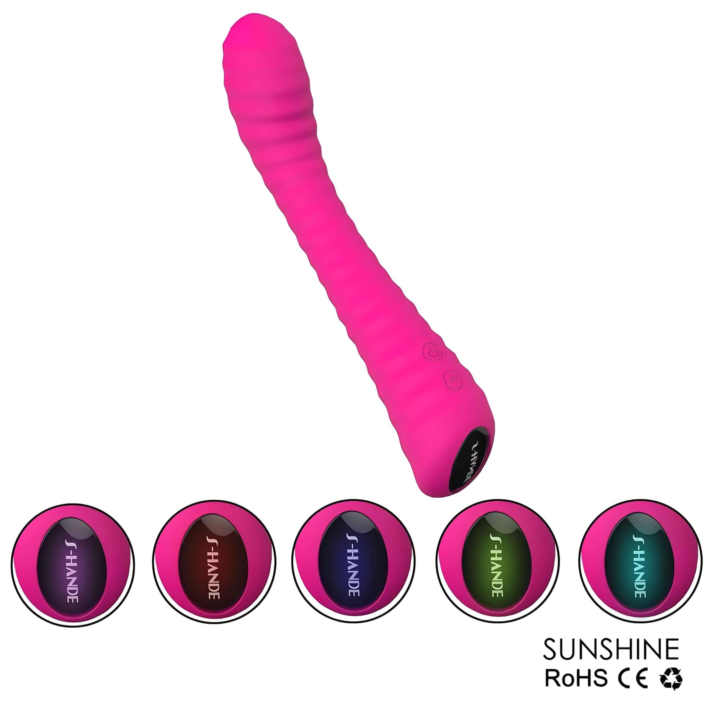 Sex HD Sunshine – akkus, barázdált G-pont vibrátor (pink)