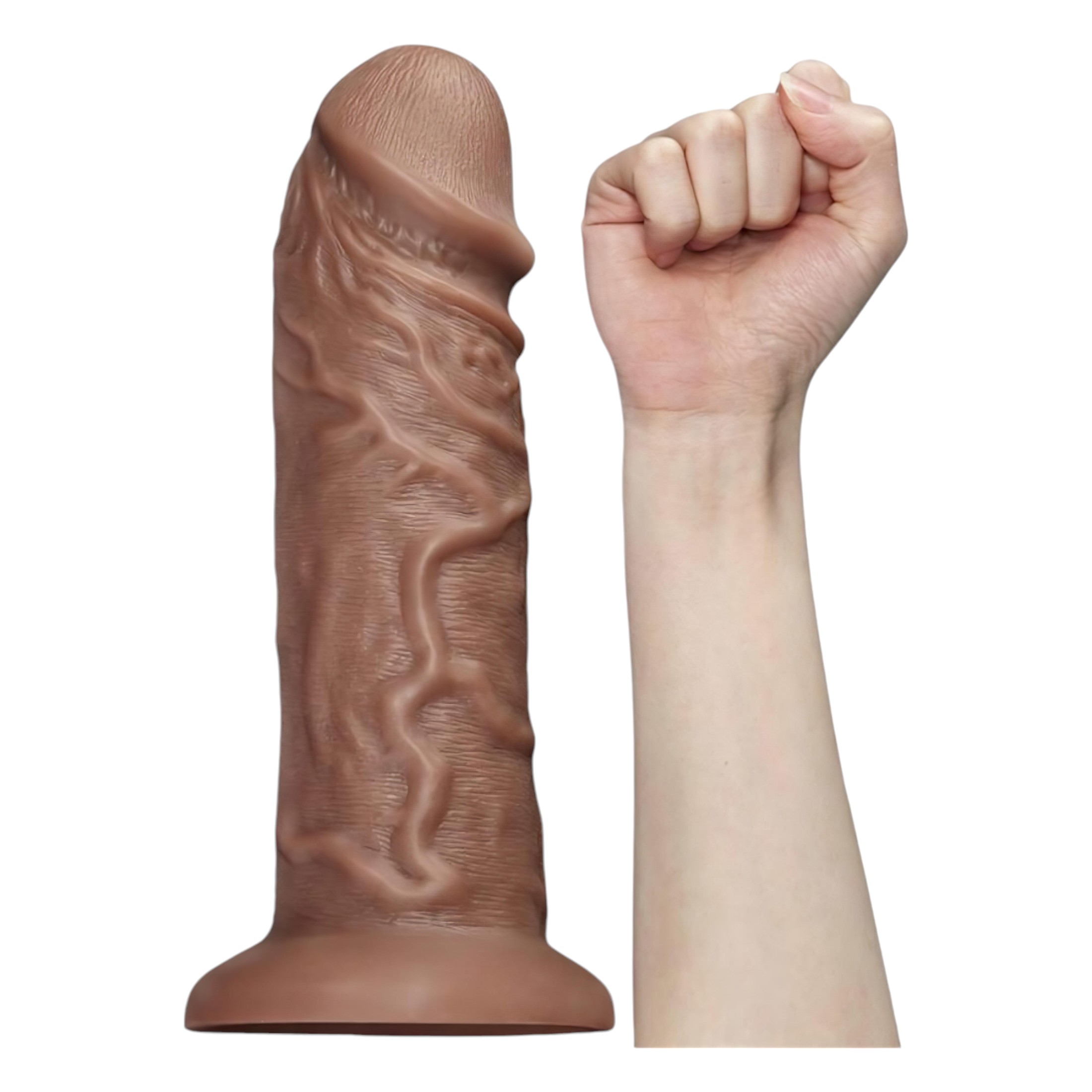 Lovetoy Chubby – tapadókorongos élethű dildó – 25cm (natúr)