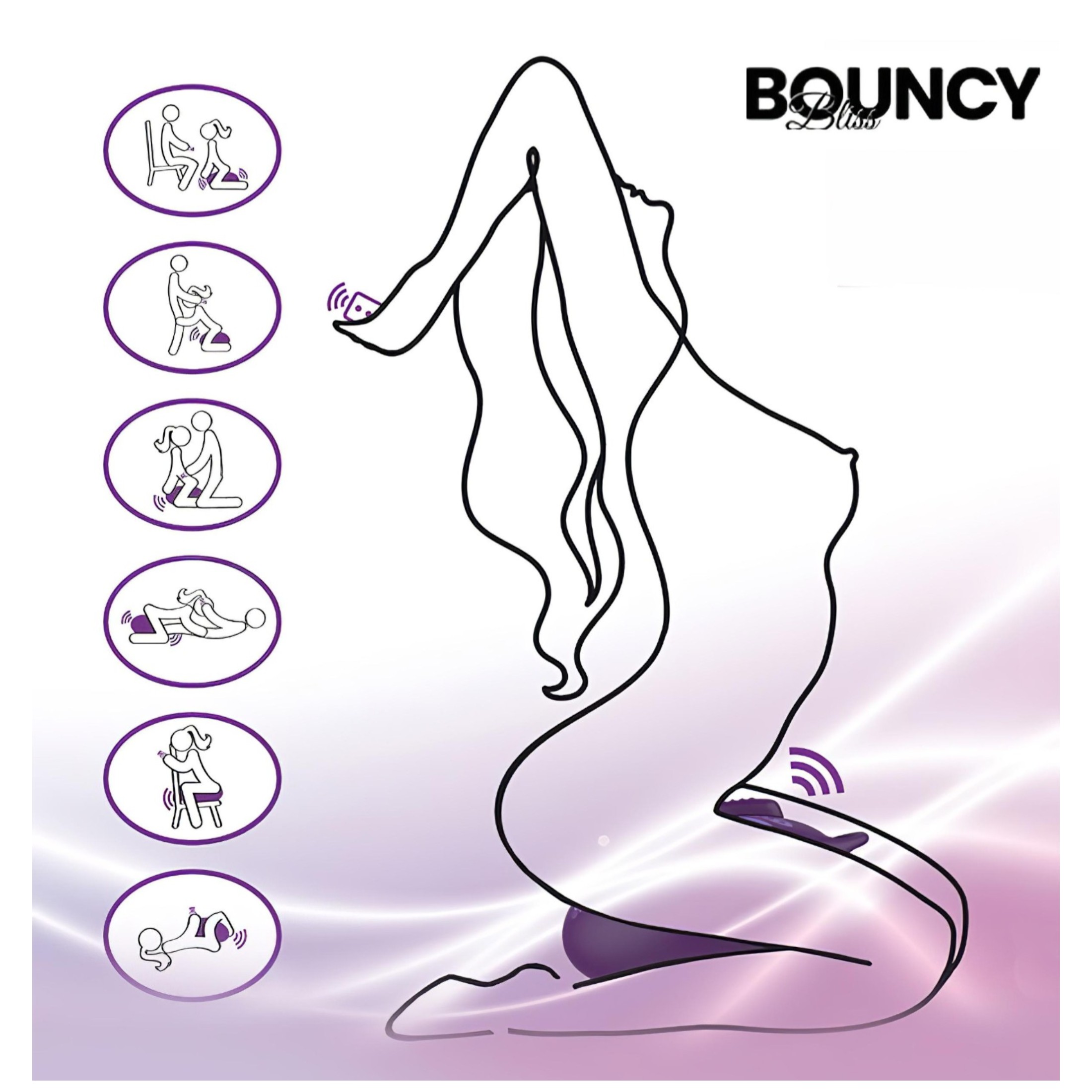 Bouncy Bliss Classic – felfújható párna vibrátor (lila)