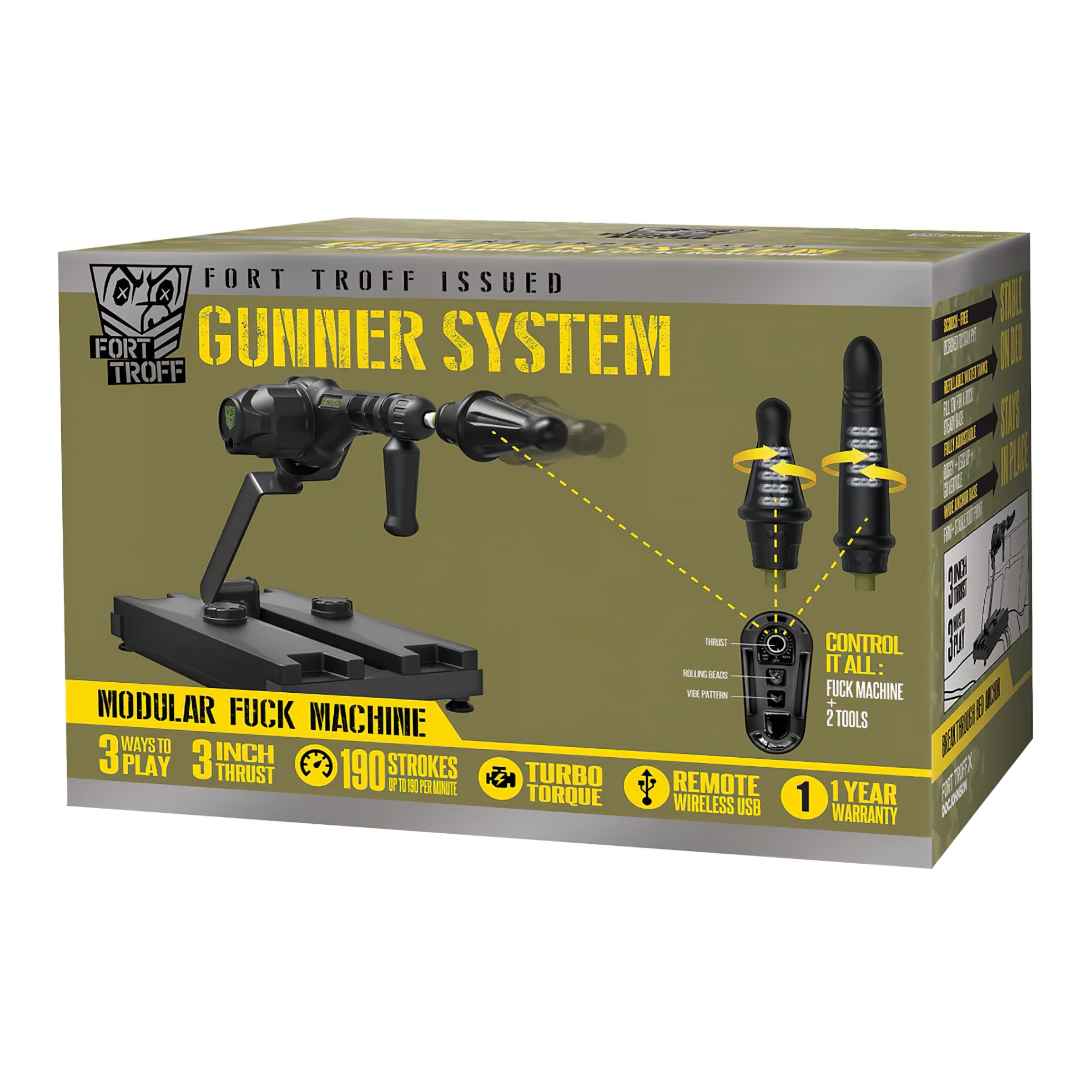 Doc Johnson Gunner System – szexgép (fekete)