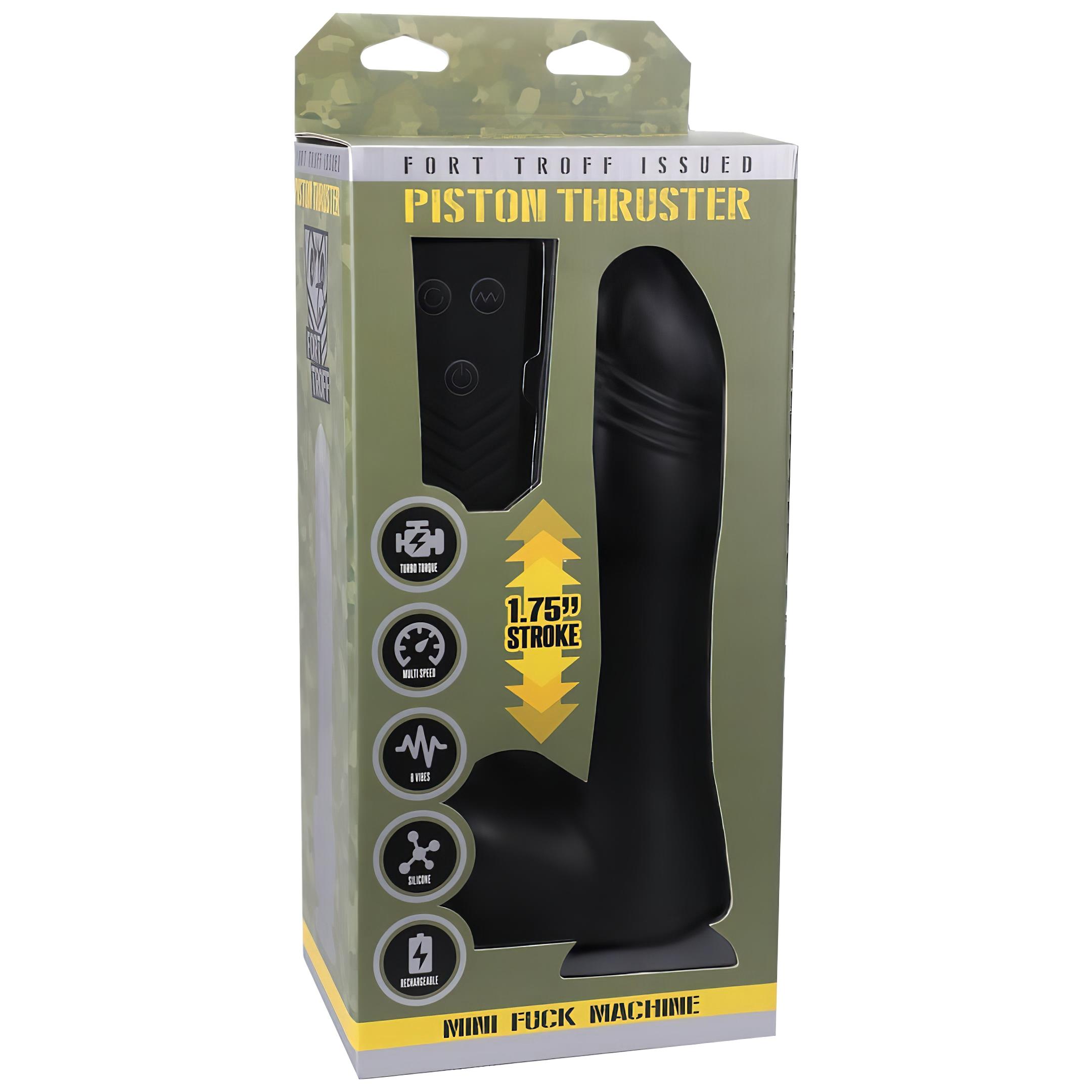 Doc Johnson Mini F-Machine Piston – rádiós lökő vibrátor (fekete)