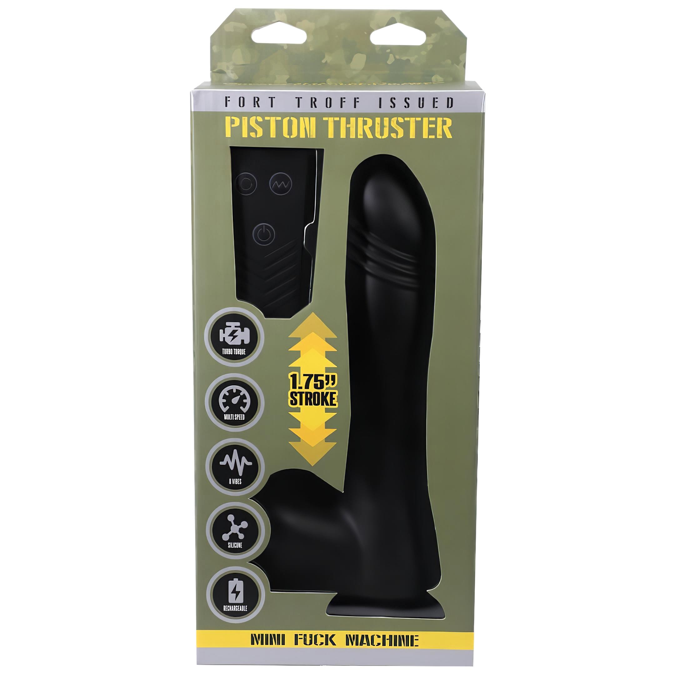 Doc Johnson Mini F-Machine Piston – rádiós lökő vibrátor (fekete)