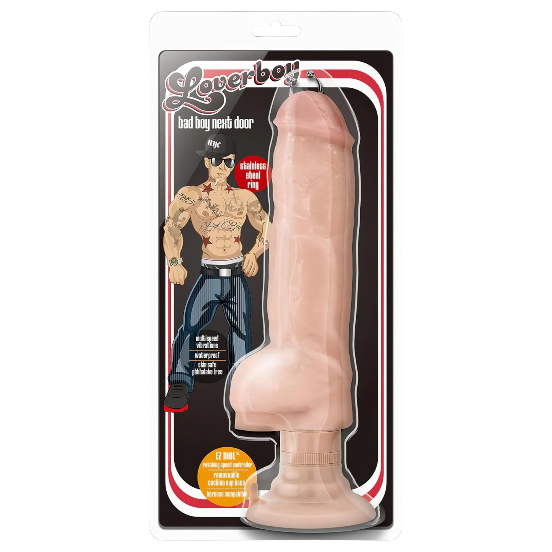 Blush Bad Boy – piercinges vibrátor – 33cm (natúr)