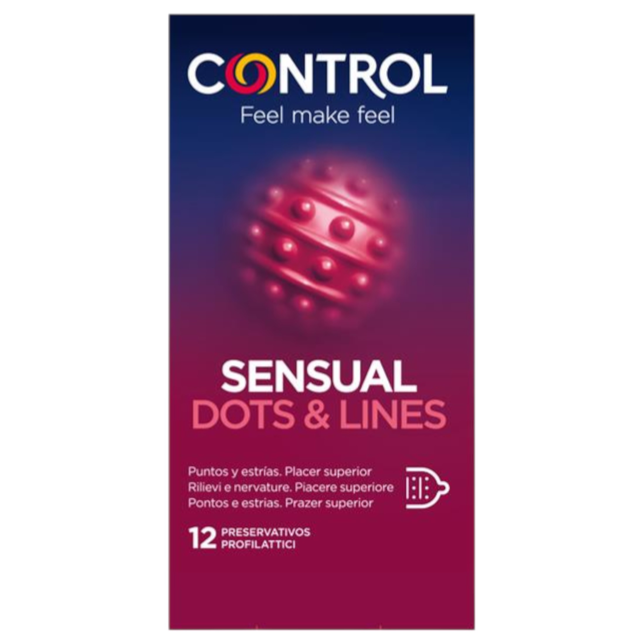 Control – bordázott, pontozott óvszer (12db)