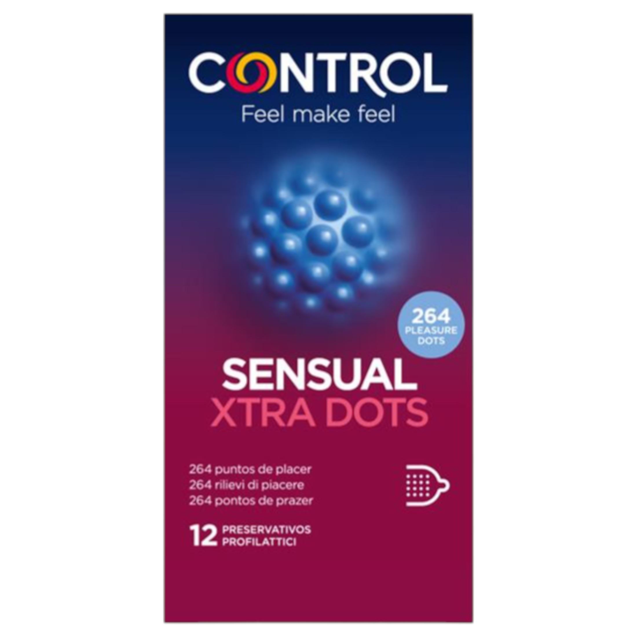Control – extra pontozott óvszer (12db)