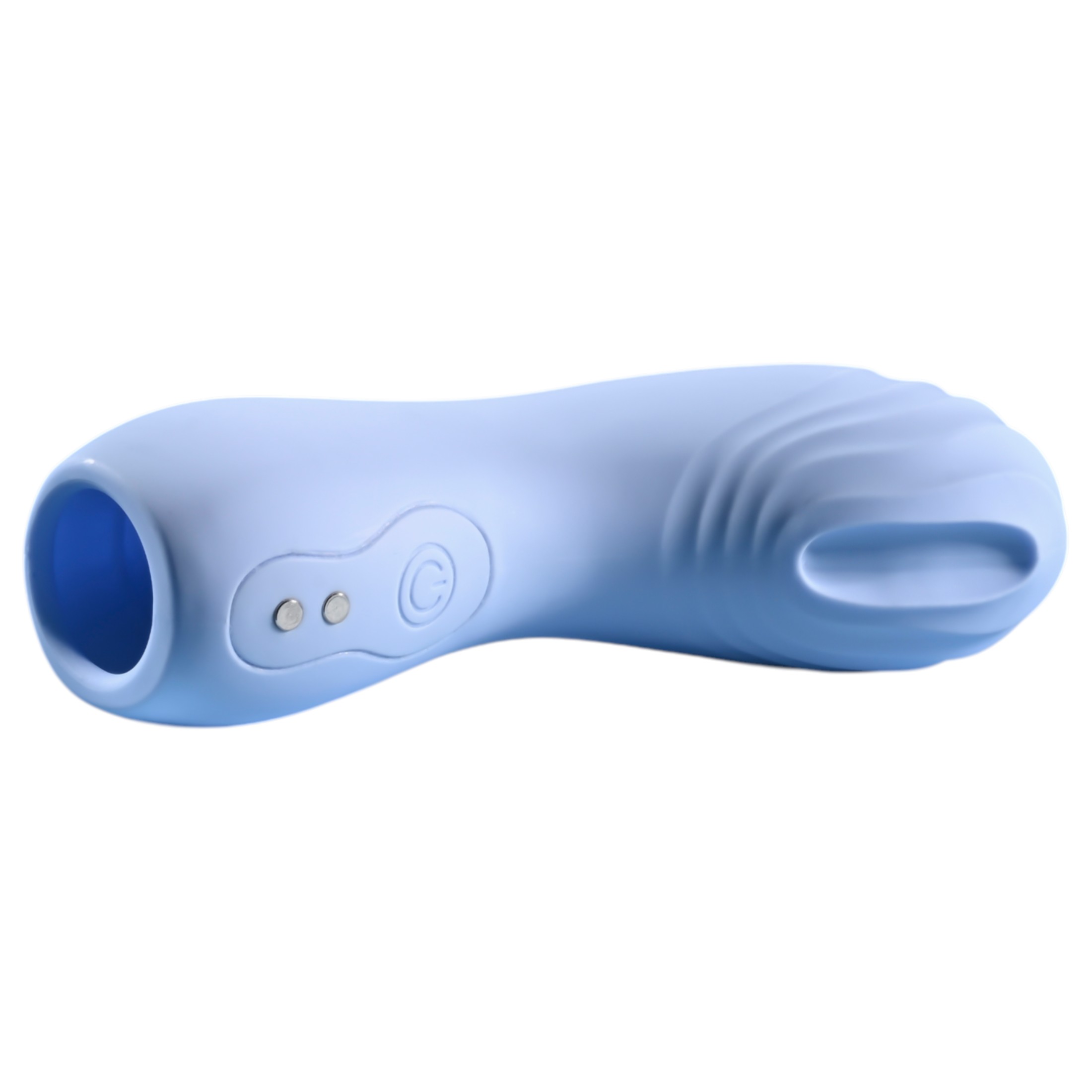 Evolved – textúrált ujjvibrátor (kék)