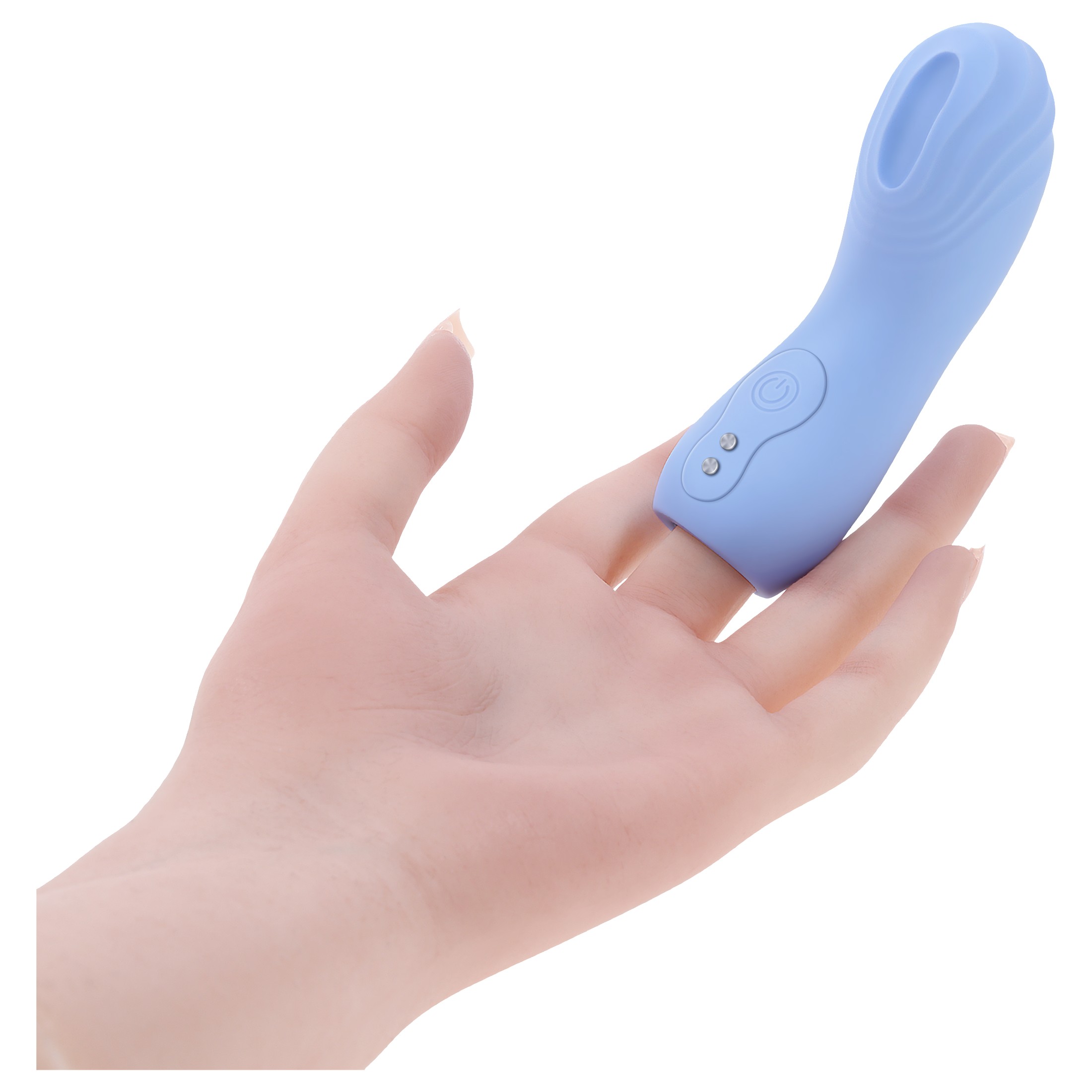 Evolved – textúrált ujjvibrátor (kék)
