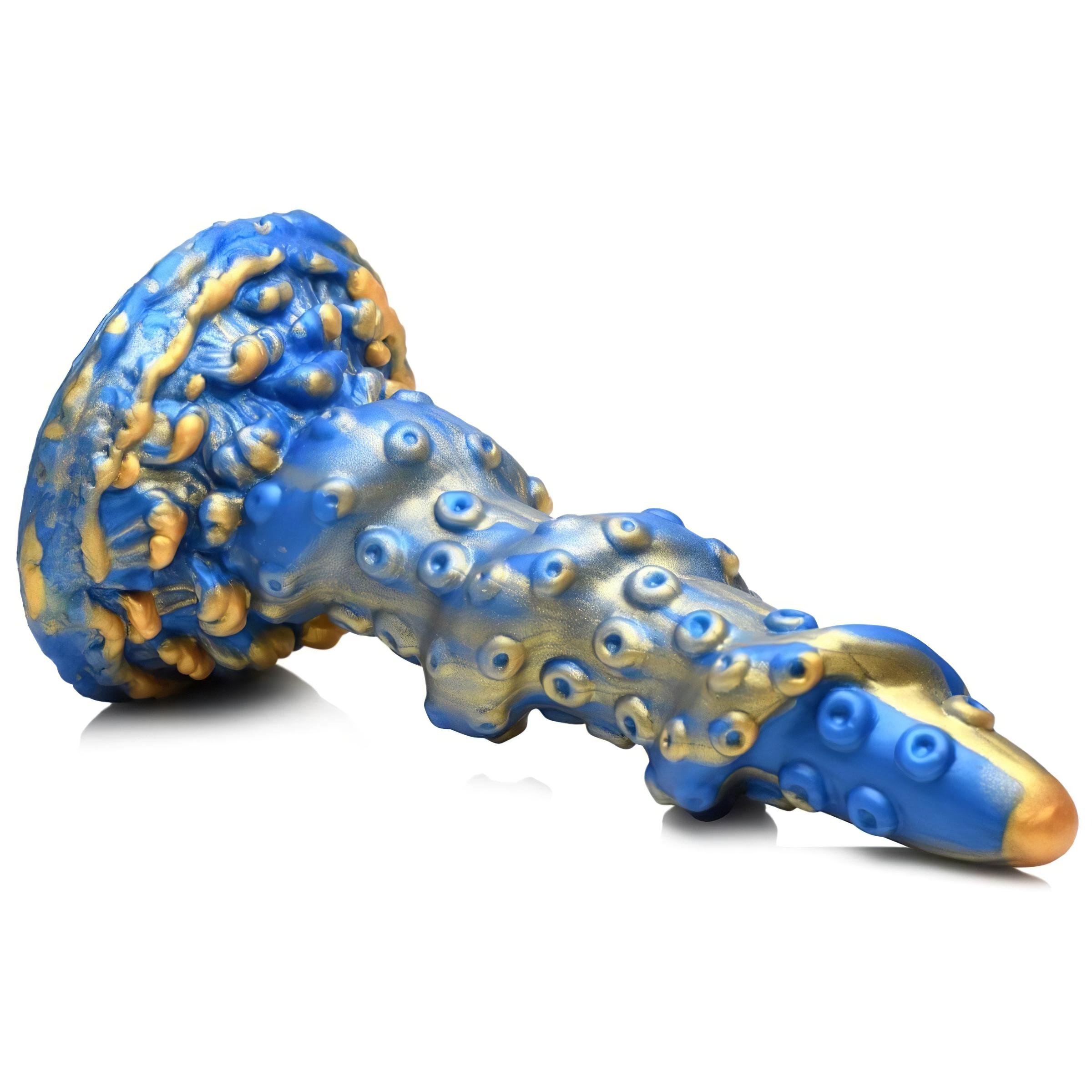 Creature Cocks Kraken – spirál polipkar dildó – 21cm (arany-kék)
