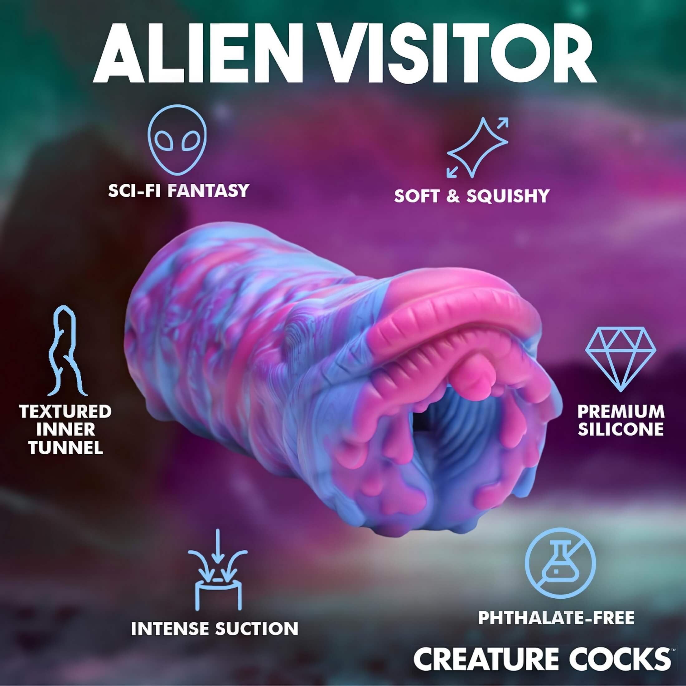 Creature Cocks Cyclone – szilikon alien műpunci (lila-pink)