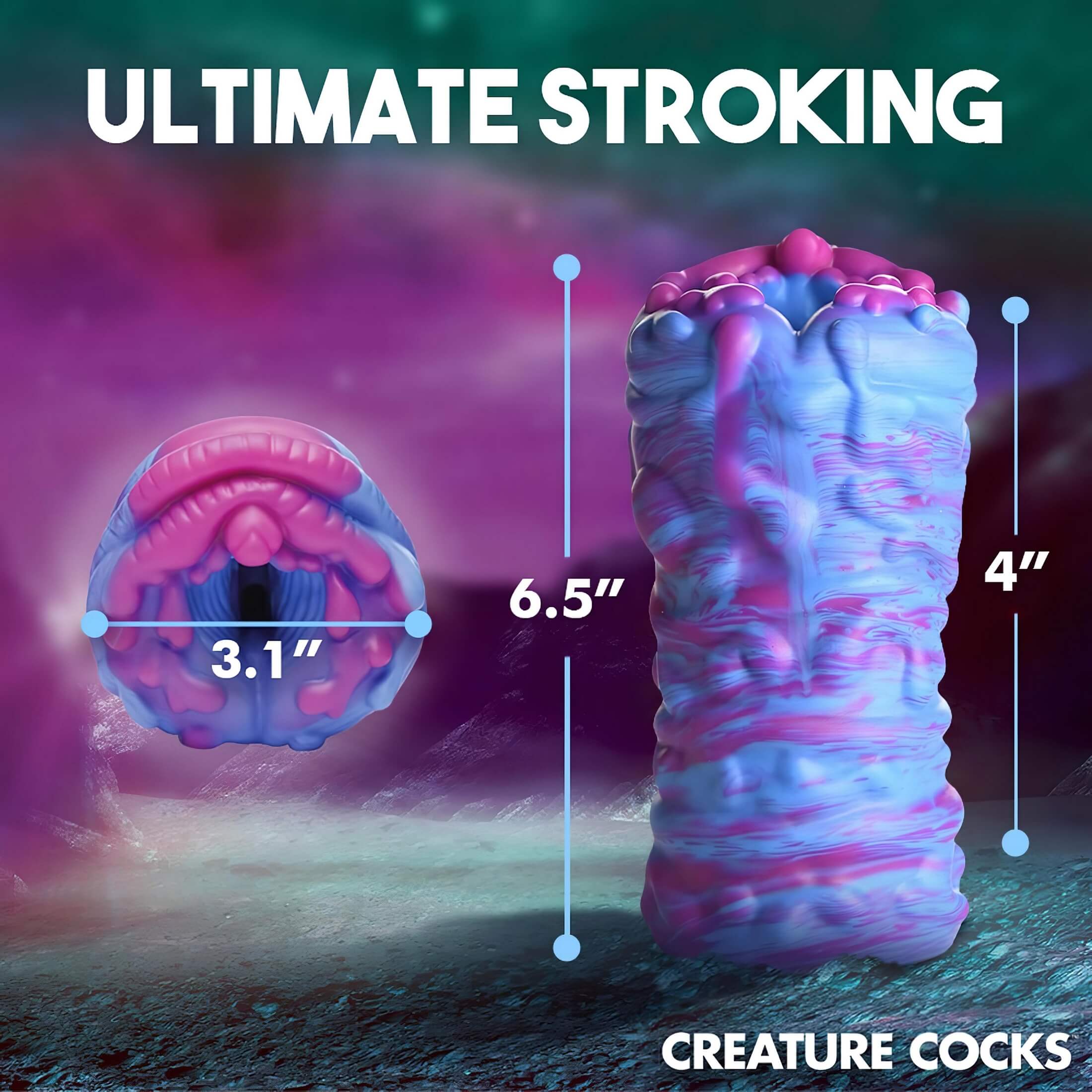 Creature Cocks Cyclone – szilikon alien műpunci (lila-pink)