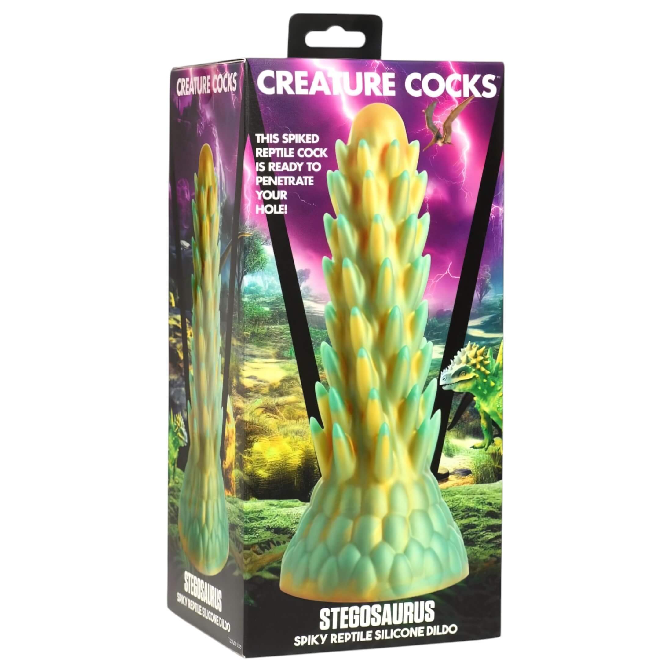 Creature Cocks Stegosaurus – szilikon dildó – 20cm (zöld)
