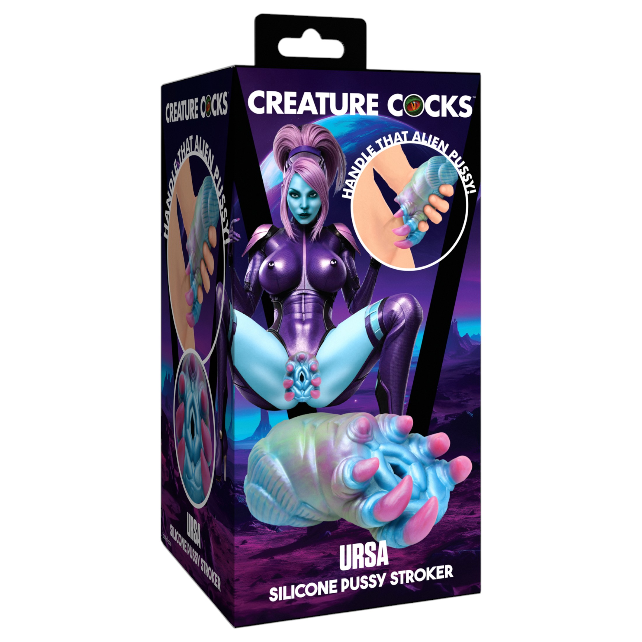 Creature Cocks Ursa – szilikon alien műpunci (kék-pink)