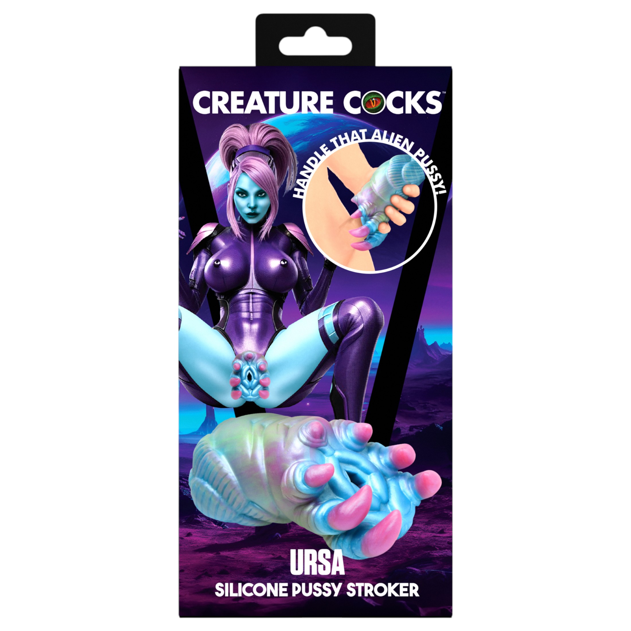 Creature Cocks Ursa – szilikon alien műpunci (kék-pink)
