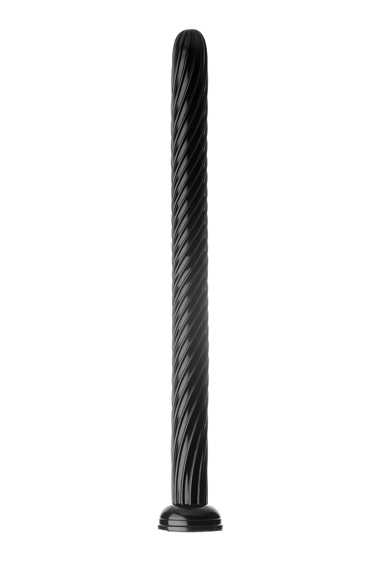 Hosed Spiral Anal Snake 19 – tapadókorongos anál dildó (fekete)