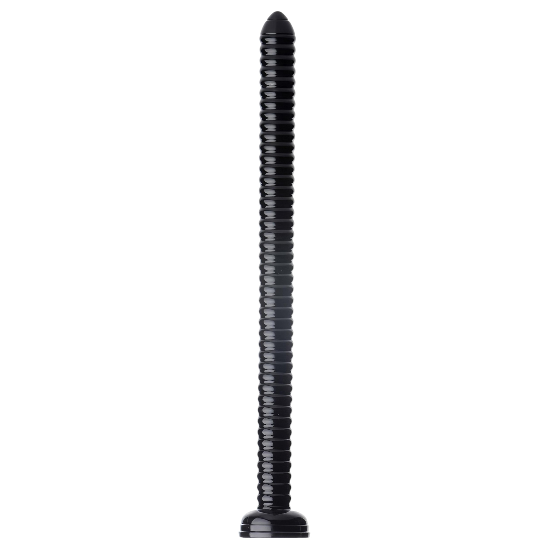 HOSED Ribbed Hose 19 – tapadókorongos anál dildó (fekete)