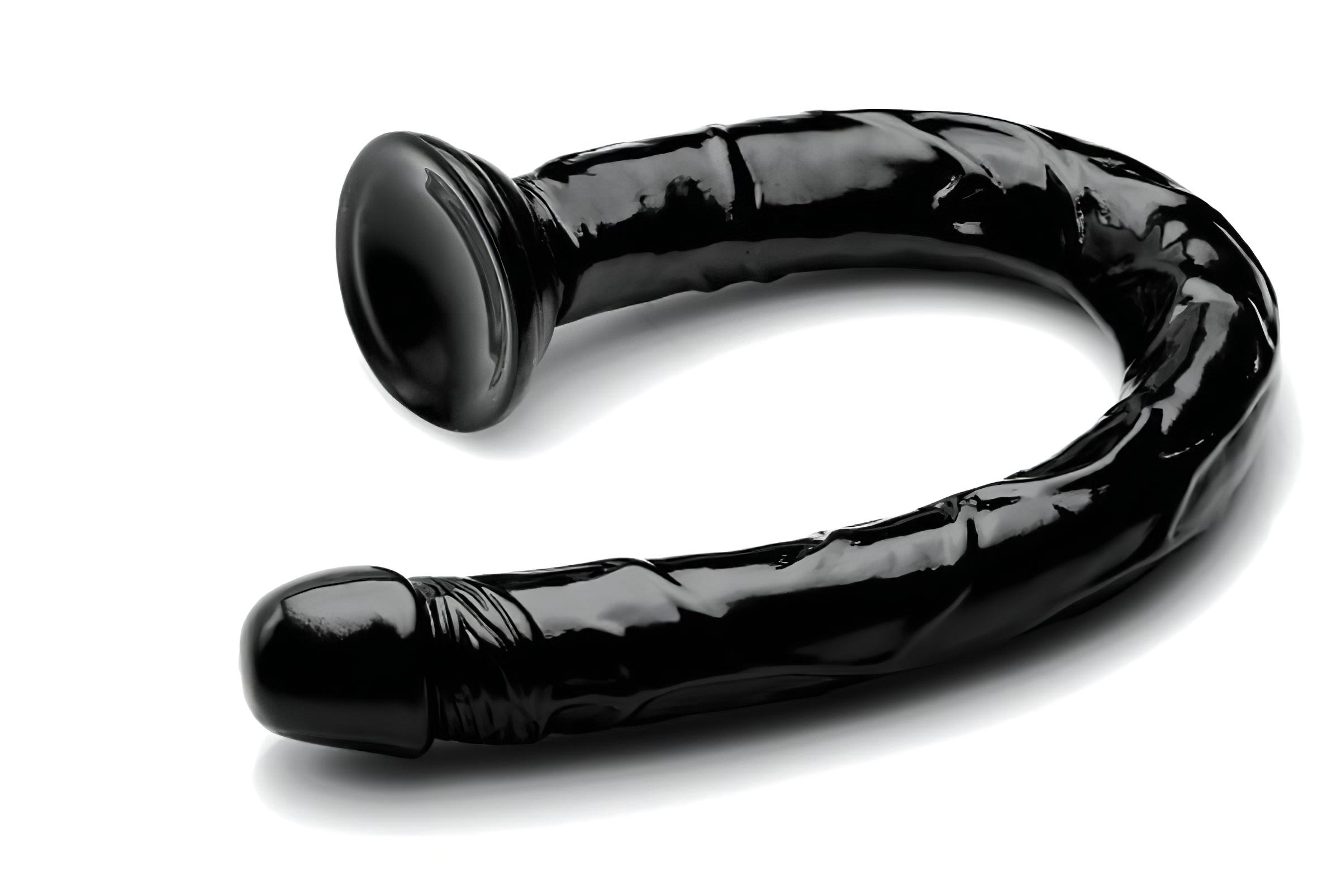 Hosed Anal Snake 19 – tapadókorongos anál dildó (fekete)