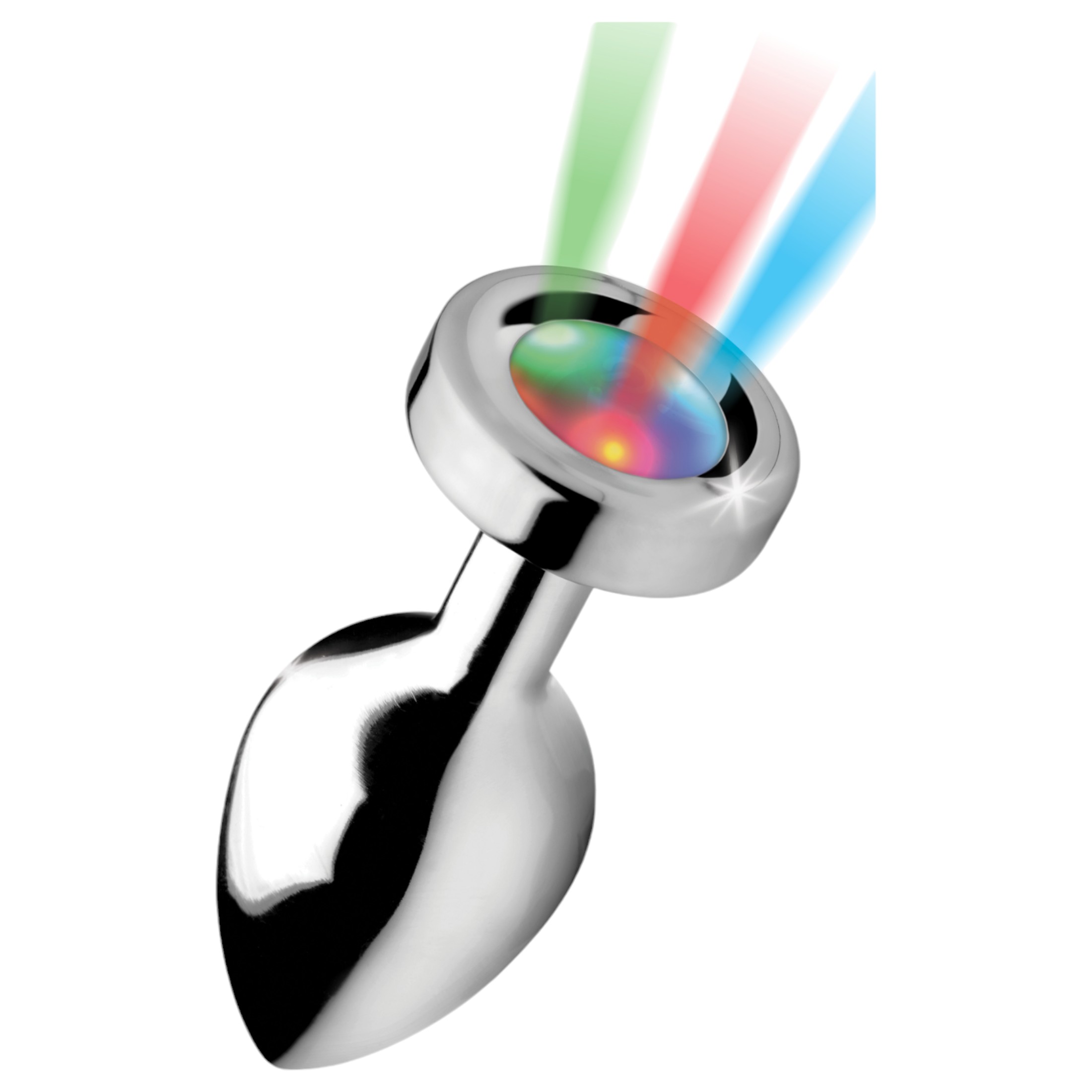 Booty Sparks – világító anál plug – közepes (ezüst)