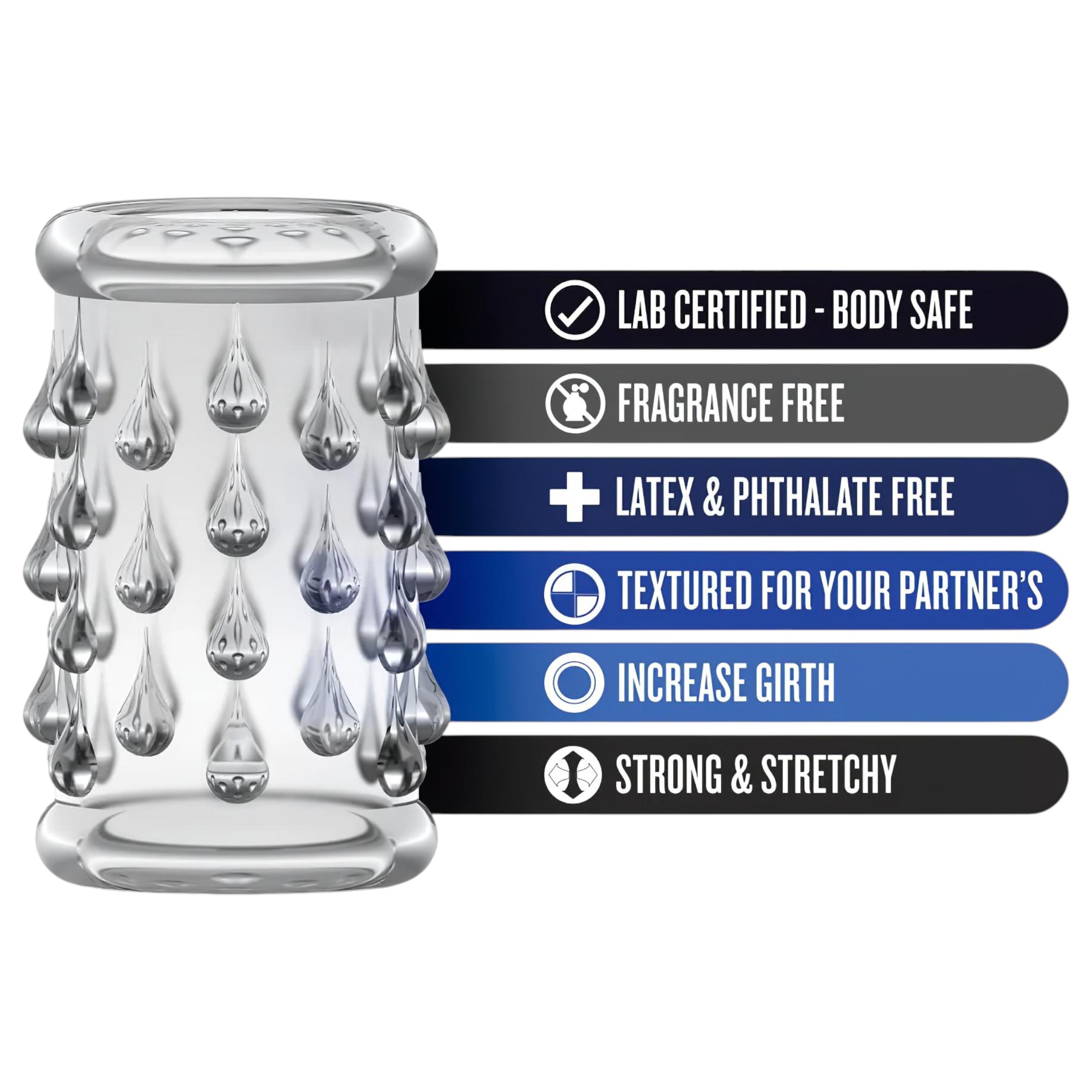 Stay Hard – gömbös péniszmandzsetta (átlátszó)