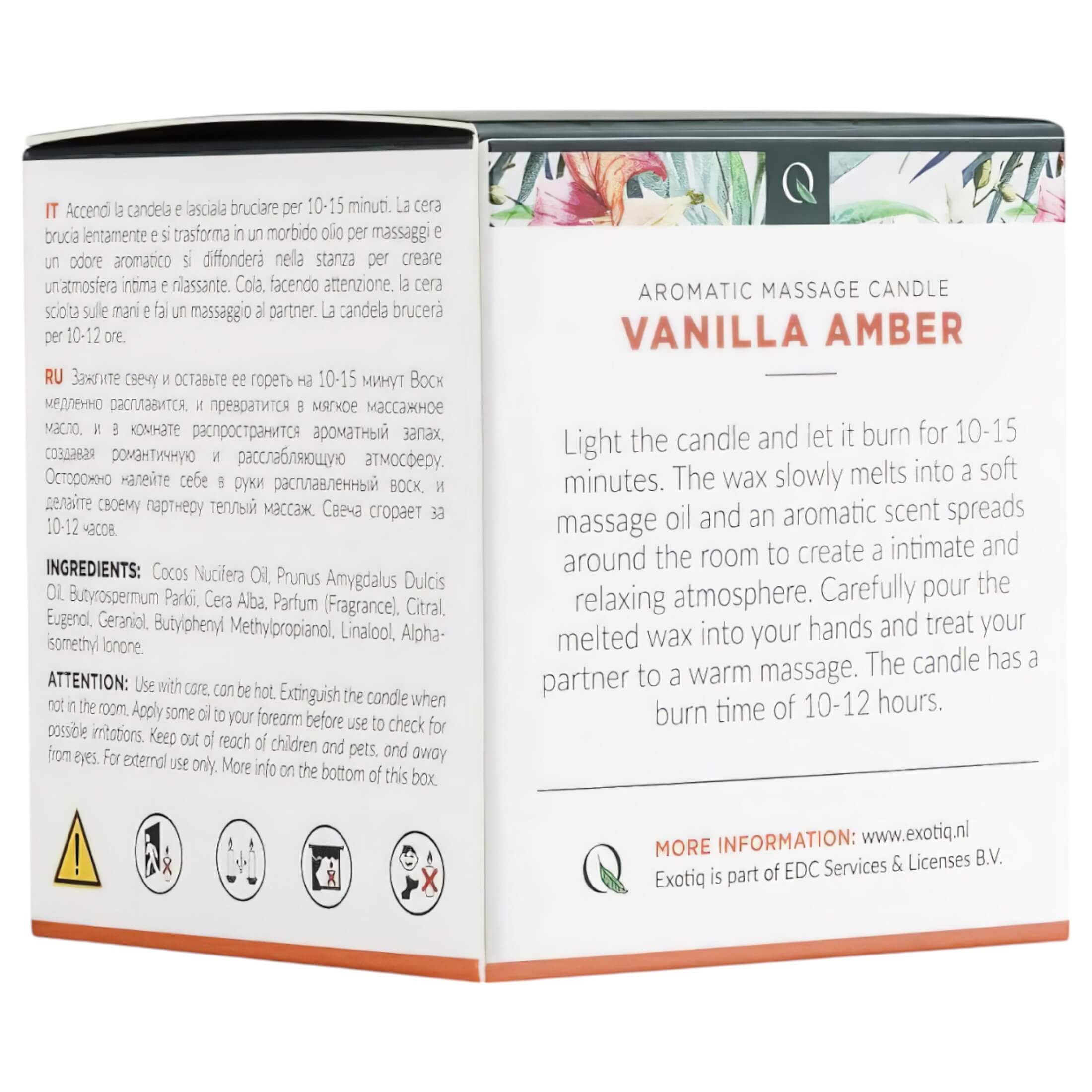 Exotiq – masszázsgyertya – vanília-amber (60g)
