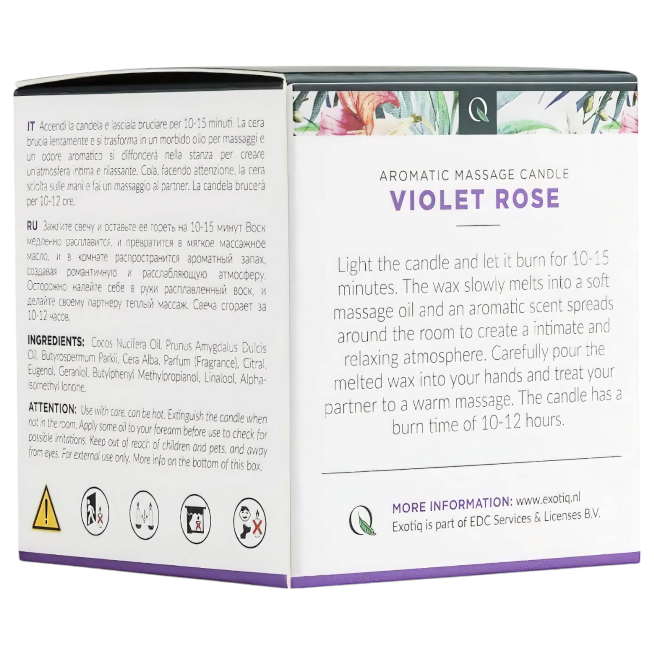 Exotiq Violet Rose – masszázsgyertya (60g)