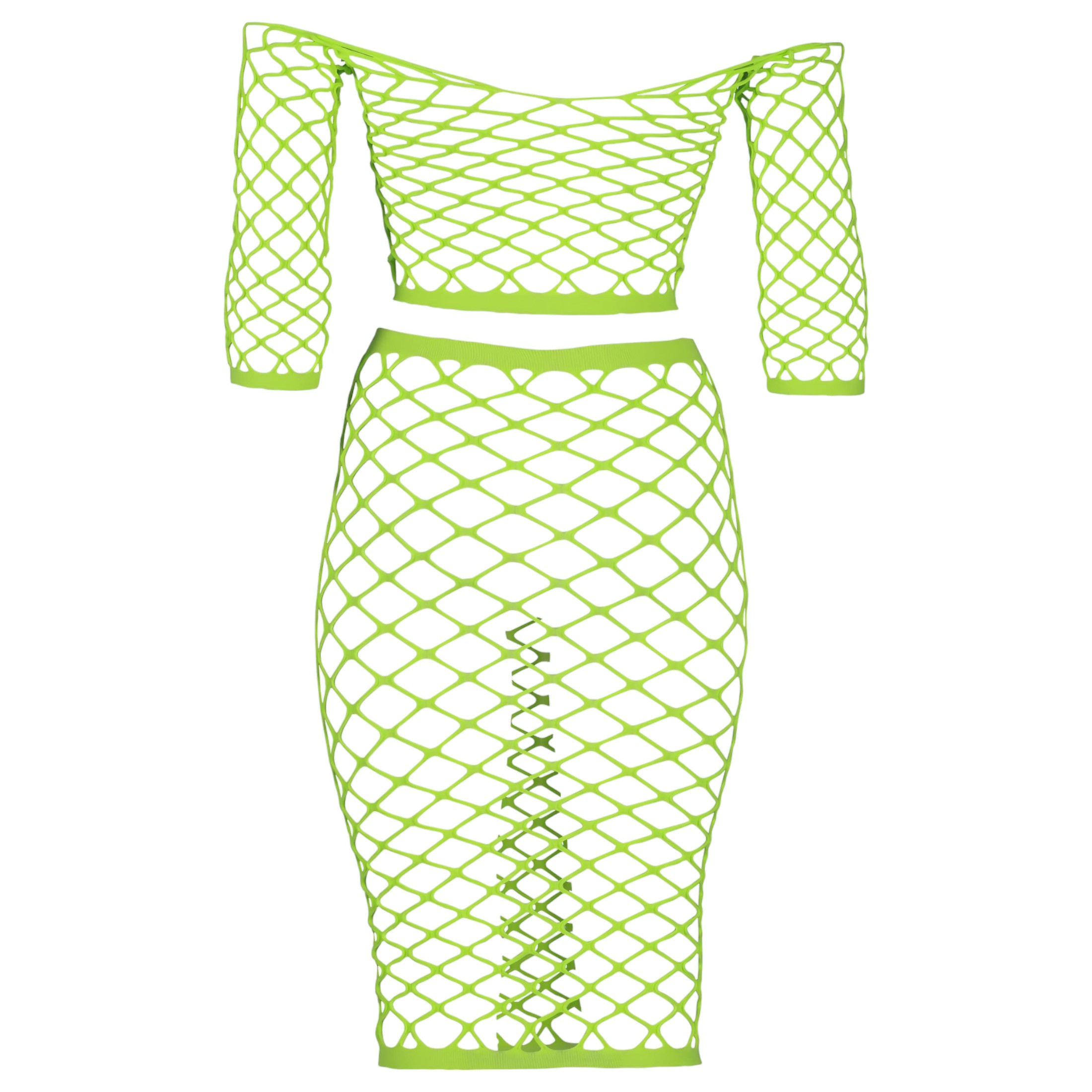 Ouch! – foszforeszkáló szoknya és felső (neon zöld)
