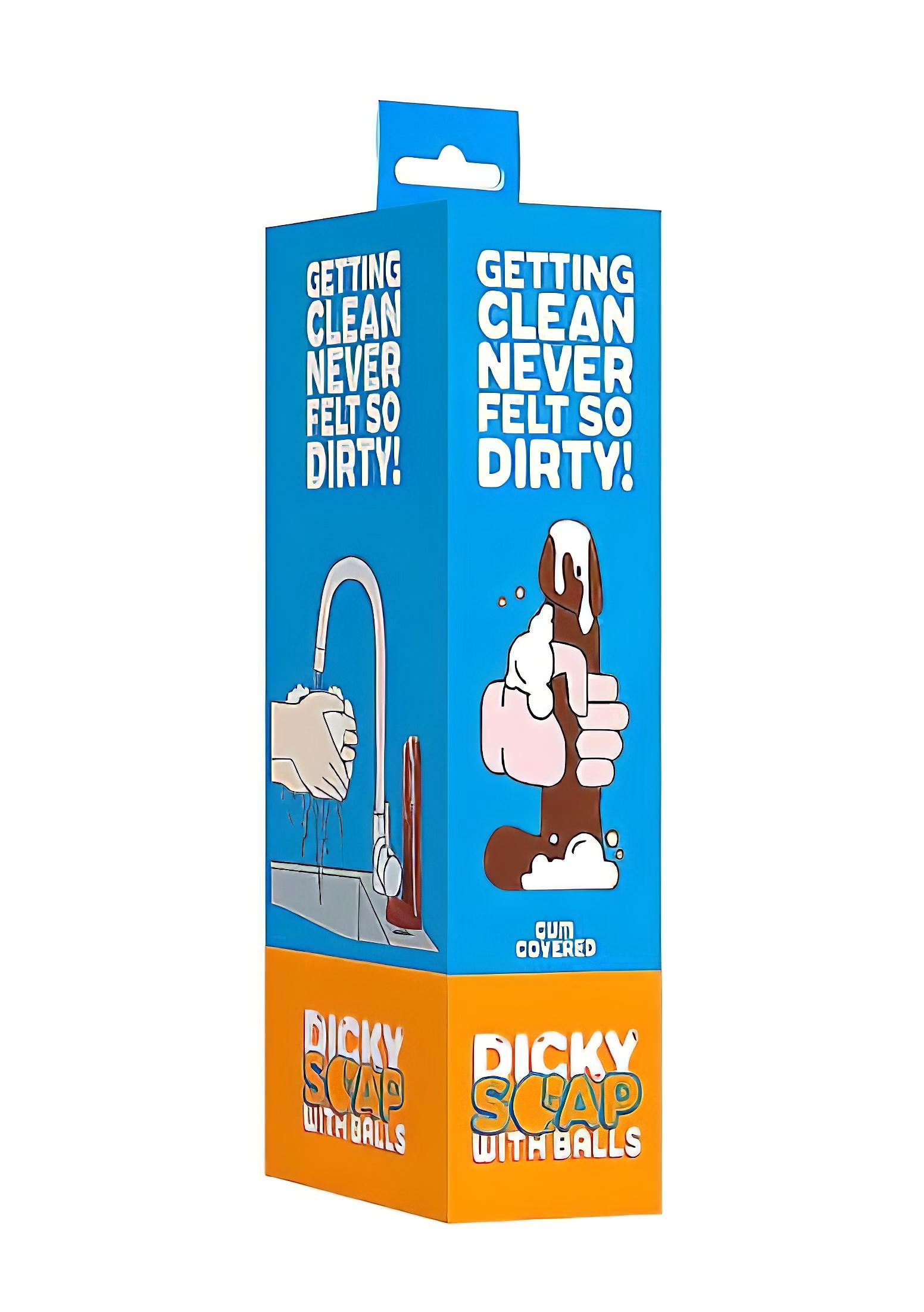Dicky Cum – szappan pénisz herékkel – barna (250g)