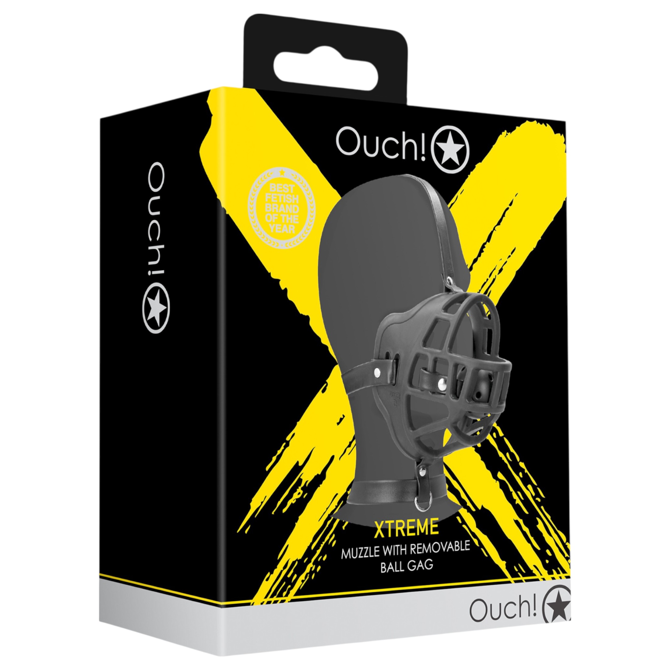 Ouch! – szájkosár, beépített szájpecekkel (fekete)