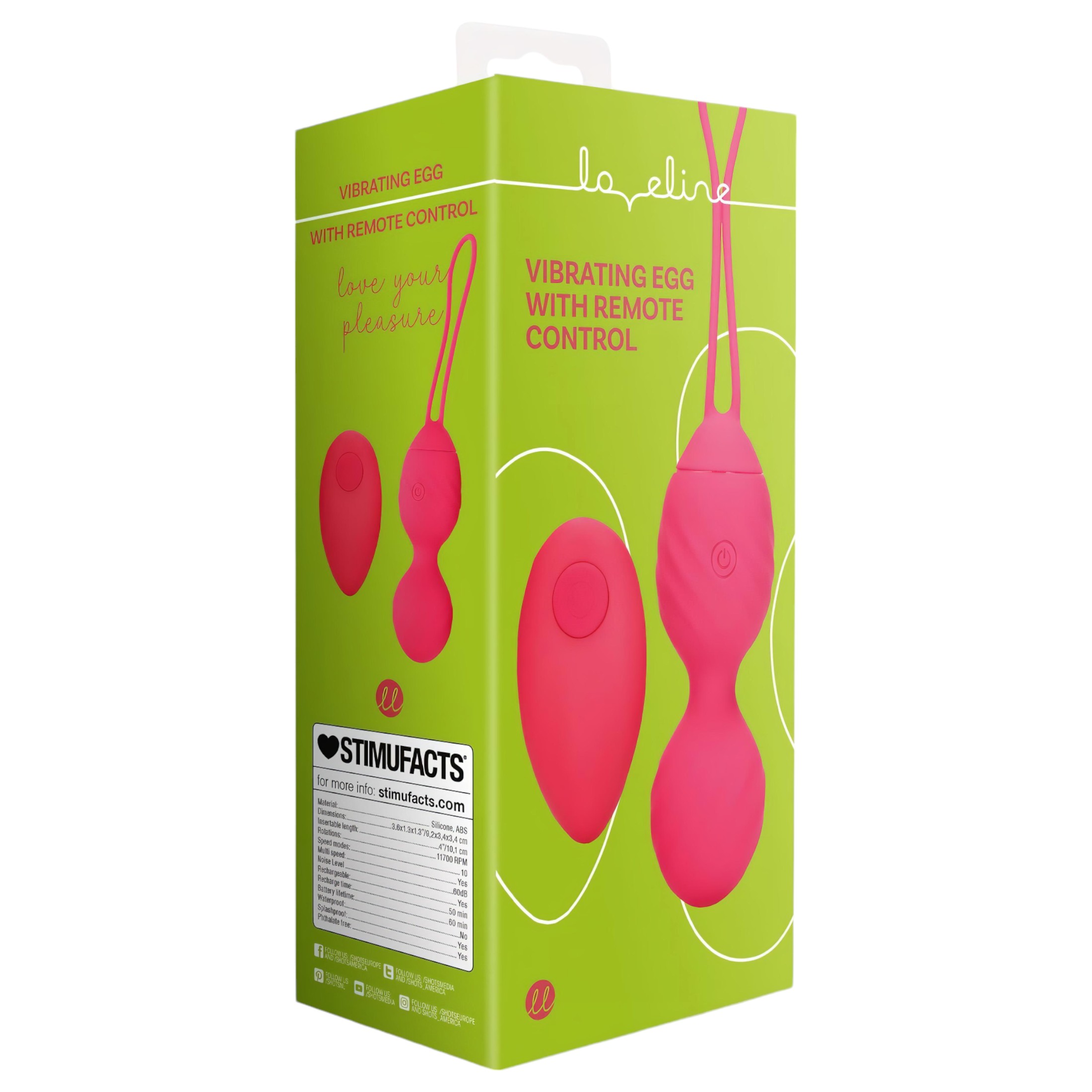 Loveline – barázdált vibrációs gésagolyó (pink)