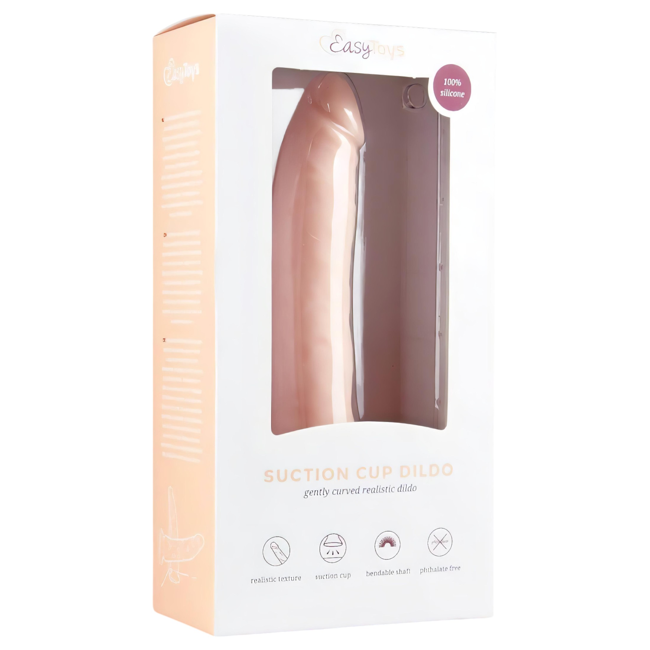 Easytoys – tapadókorongos 100% szilikon dildó (21cm) – natúr