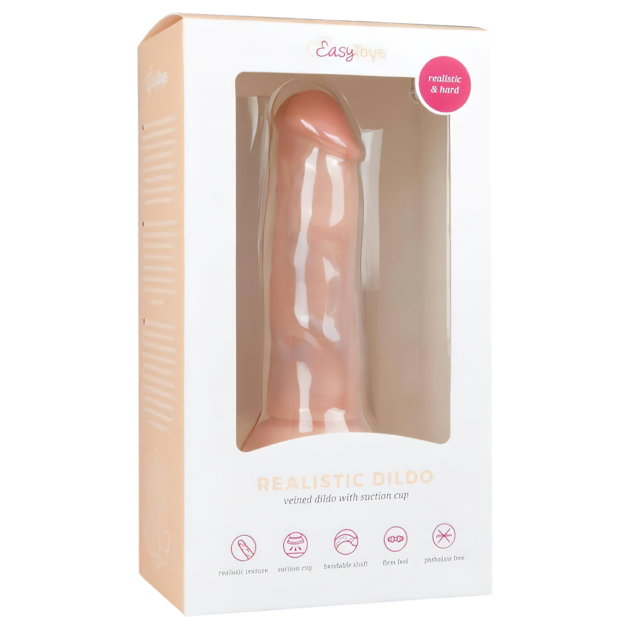 Easytoys – tapadókorongos élethű dildó (15,5cm) – natúr