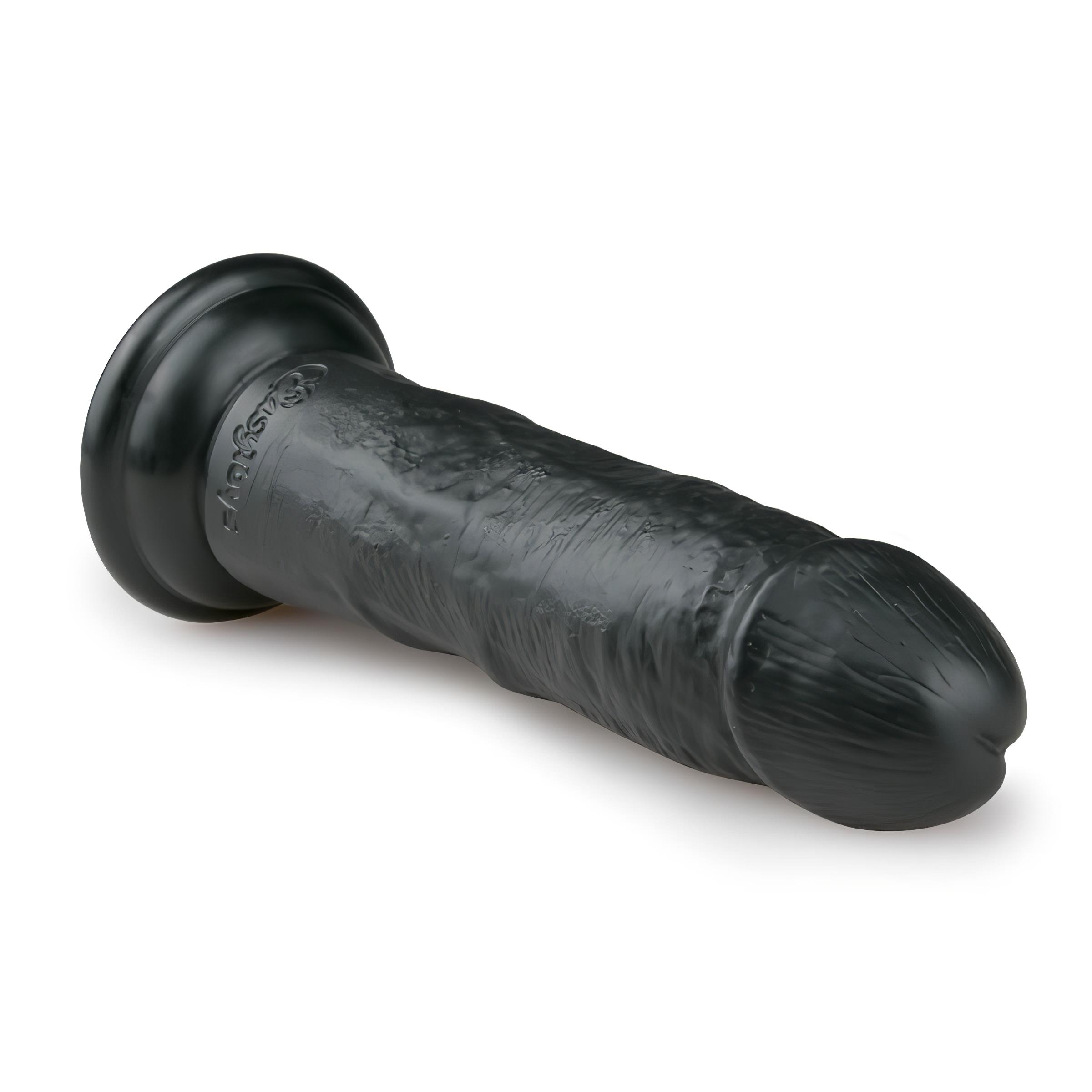 Easytoys – tapadókorongos élethű dildó (15,5cm) – fekete