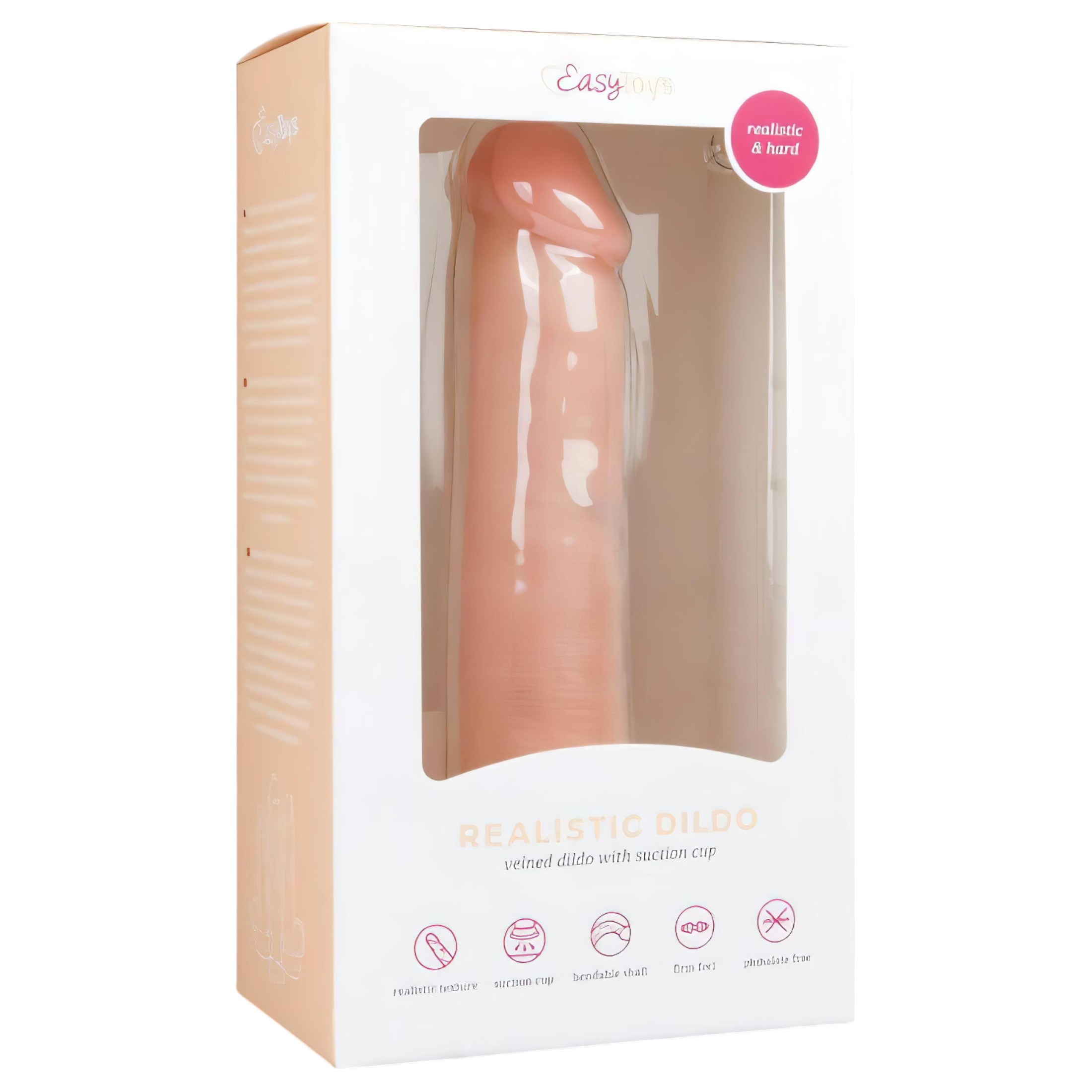 Easytoys – tapadókorongos élethű dildó (20,5cm) – natúr