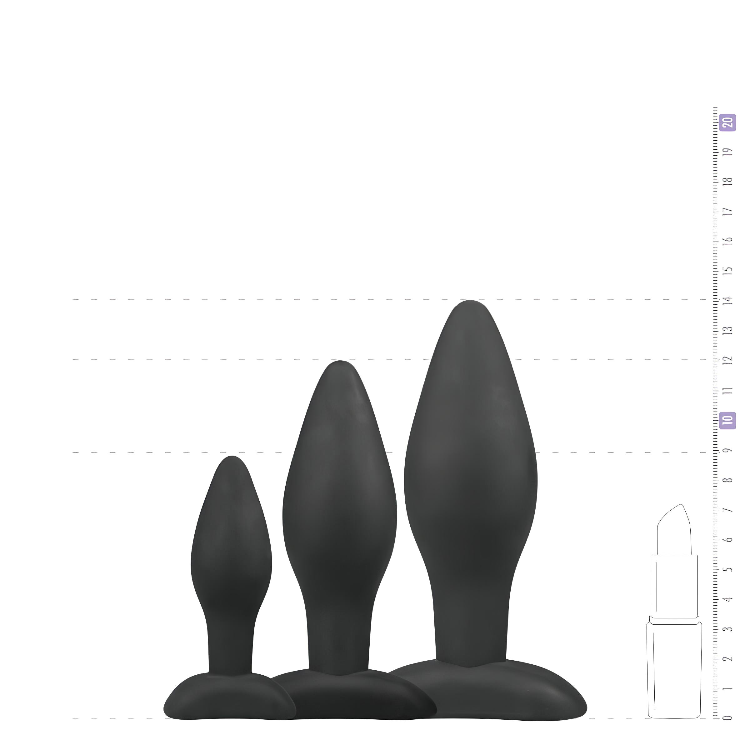 Easytoys Rocket – anál plug szett – fekete (3 részes)
