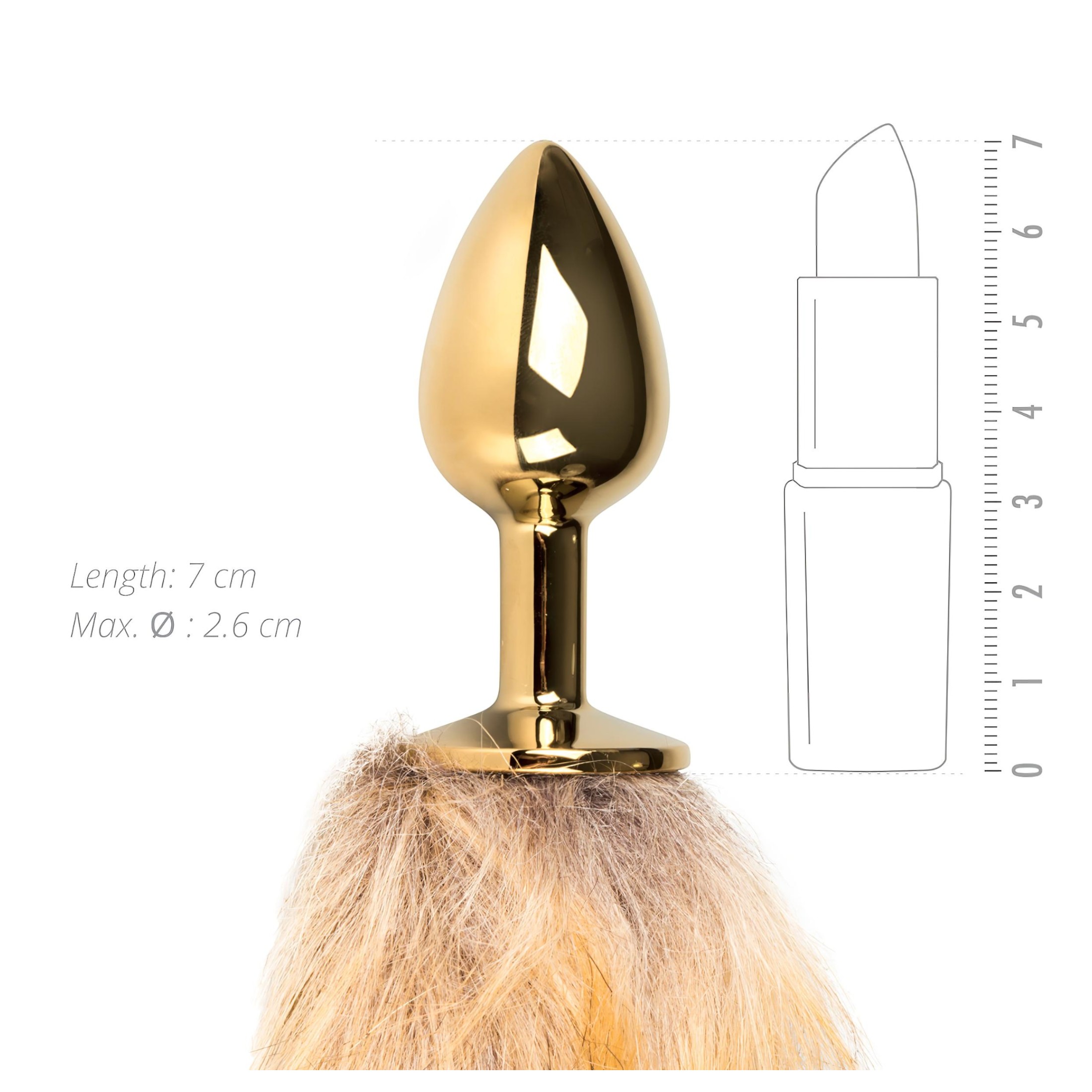 Easytoys Fox NO1 – fém anál plug rókafarokkal (arany-vörös)