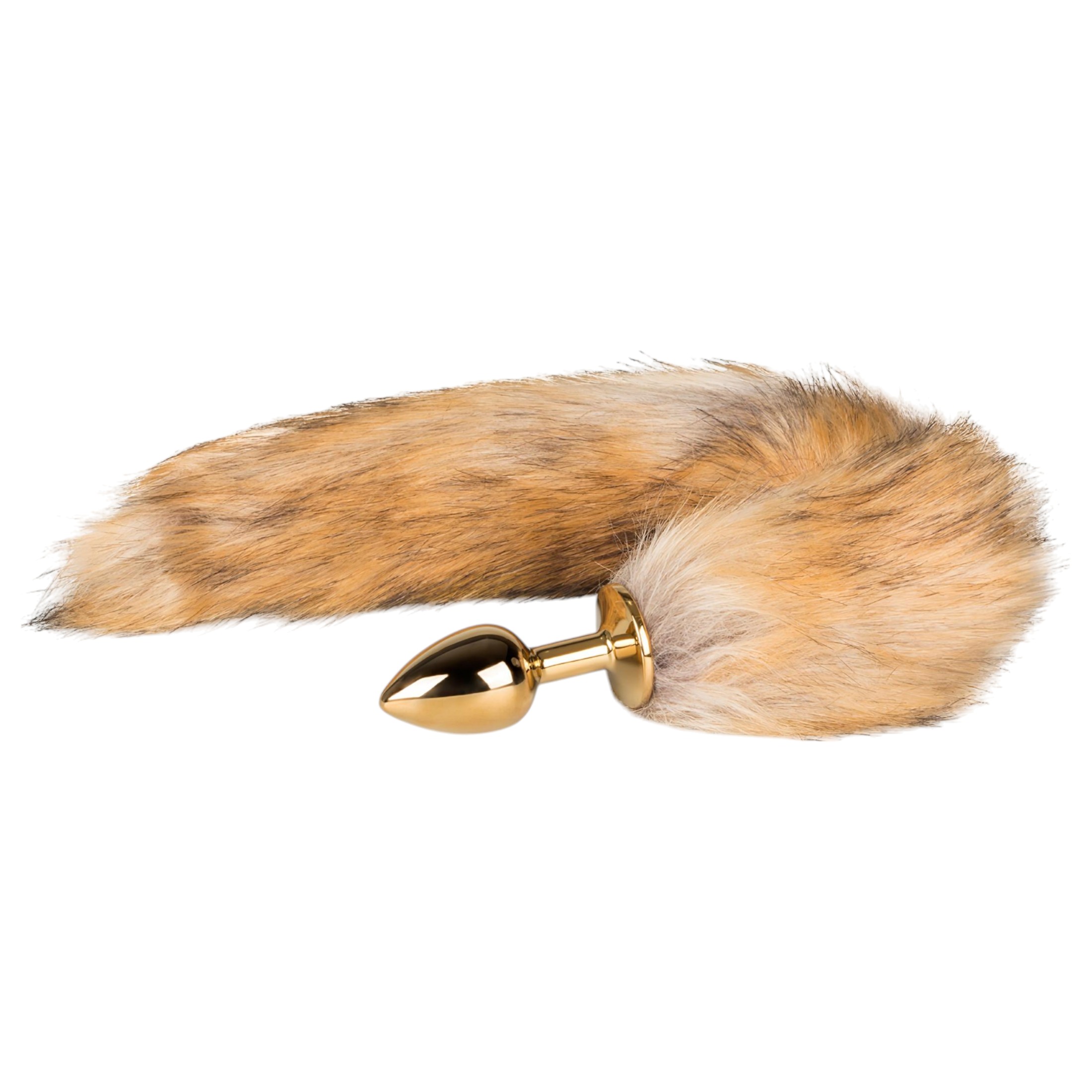 Easytoys Fox NO1 – fém anál plug rókafarokkal (arany-vörös)